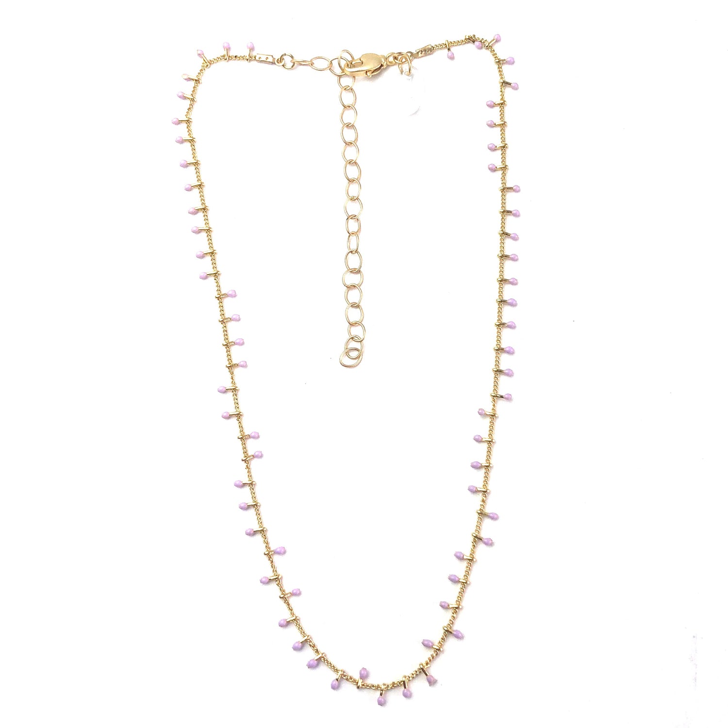 delicate purple gold chain