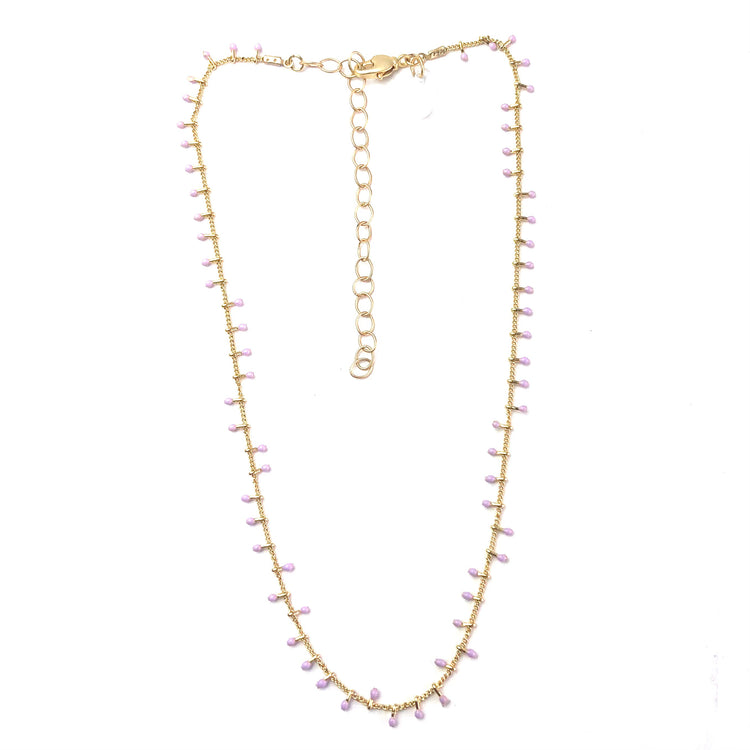 delicate purple gold chain