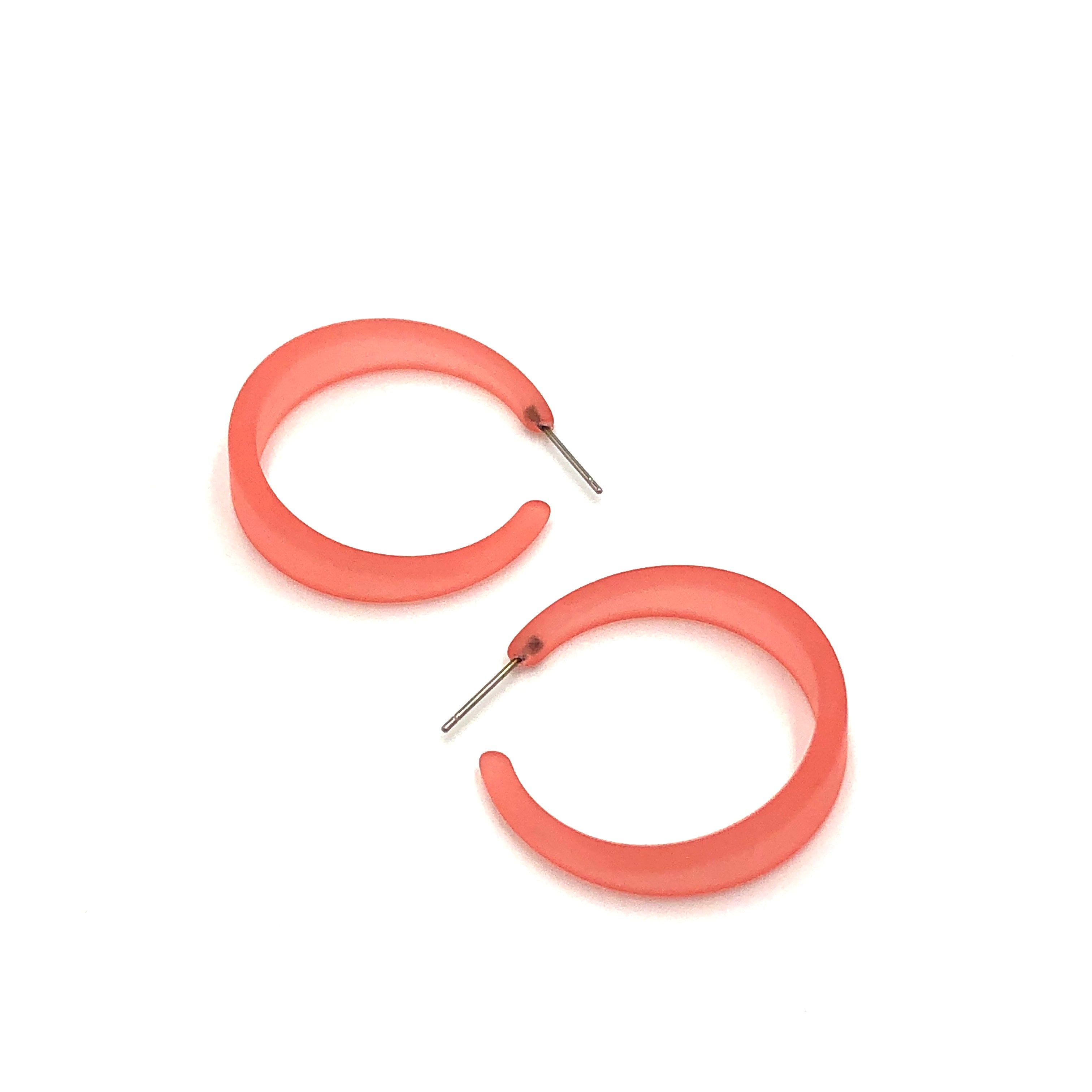 frosted coral hoops