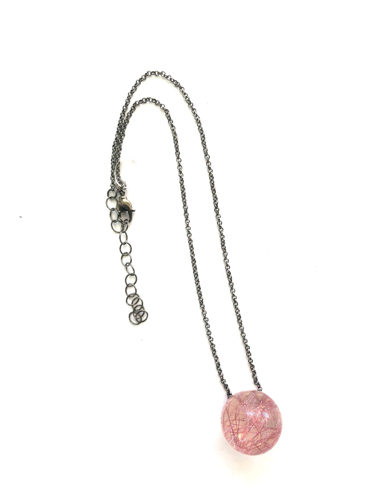 pink glitter necklace