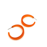frosted orange hoop earrings