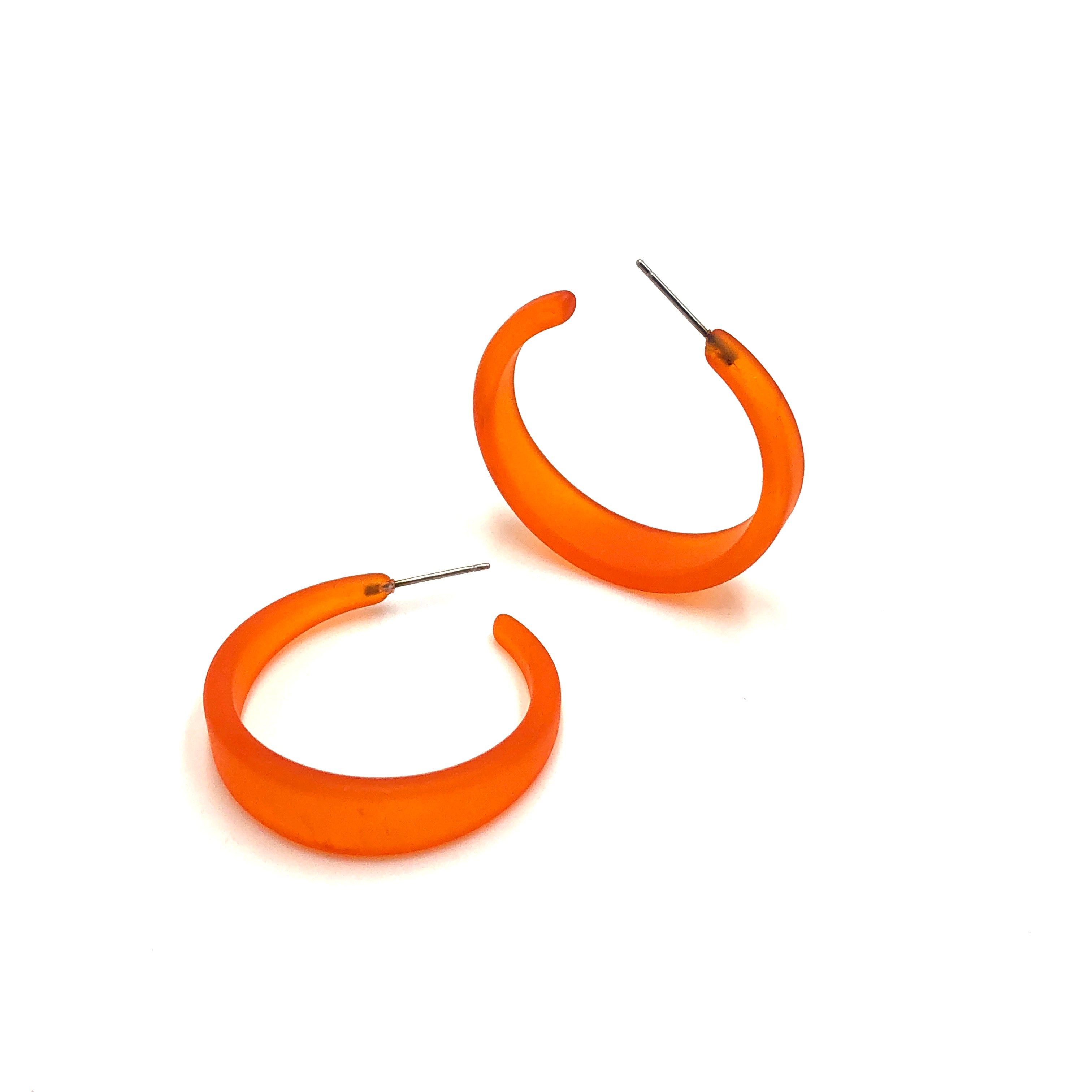 bright orange hoop earrings