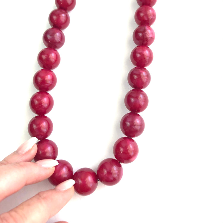 raspberry red necklace