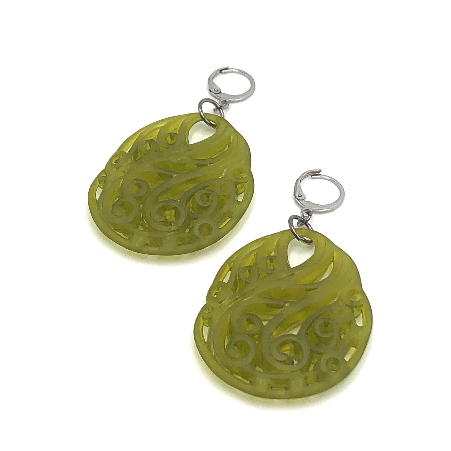 olive green cuff earrings