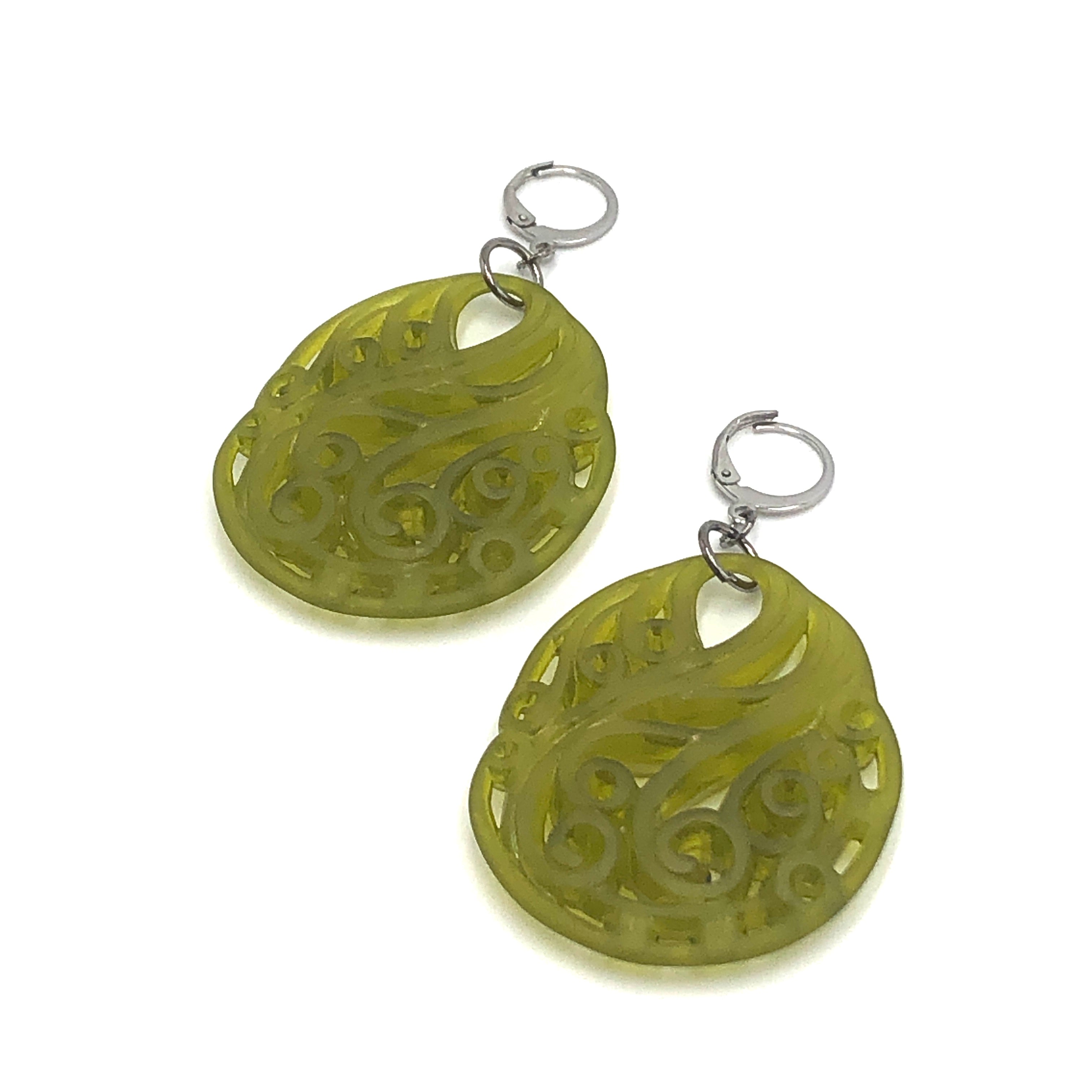 olive green cuff earrings