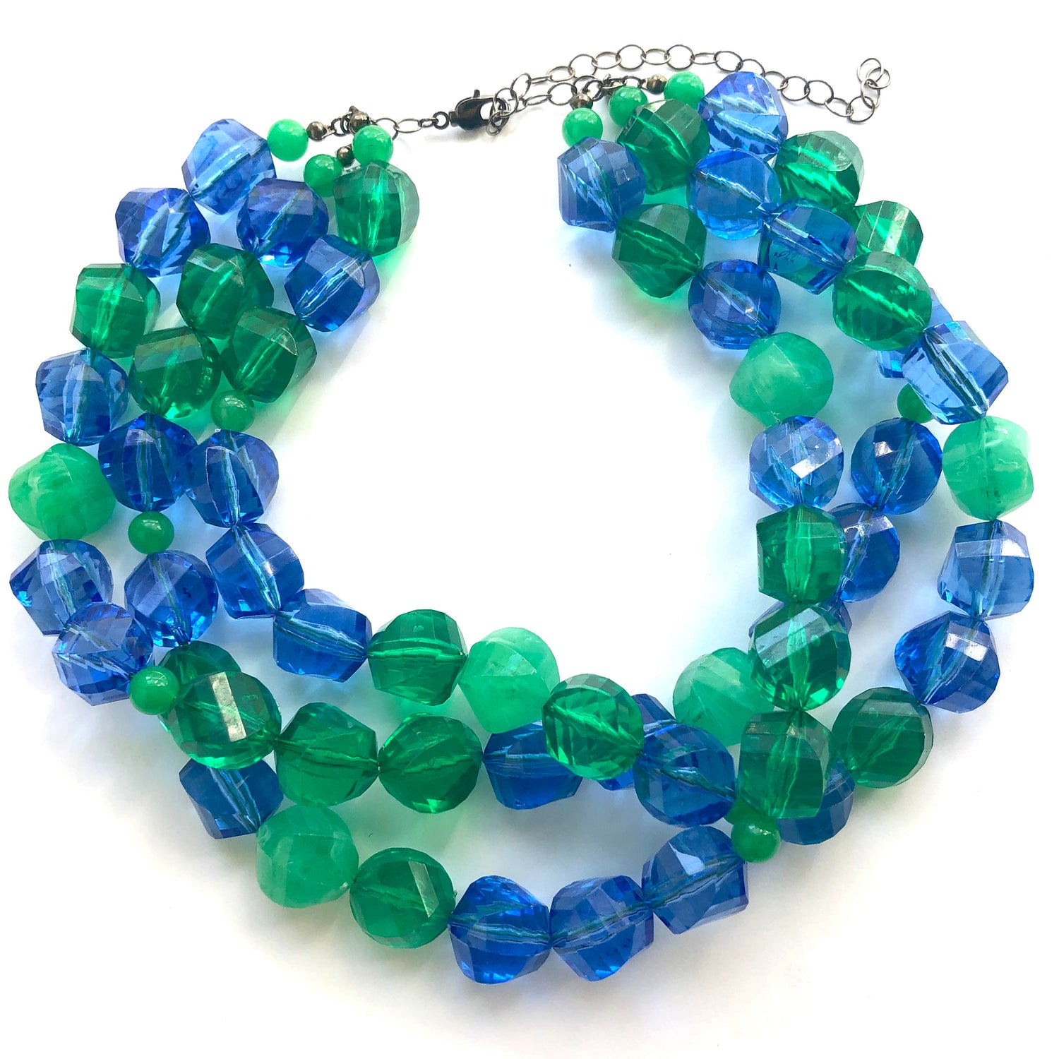 blue green sparkle necklace