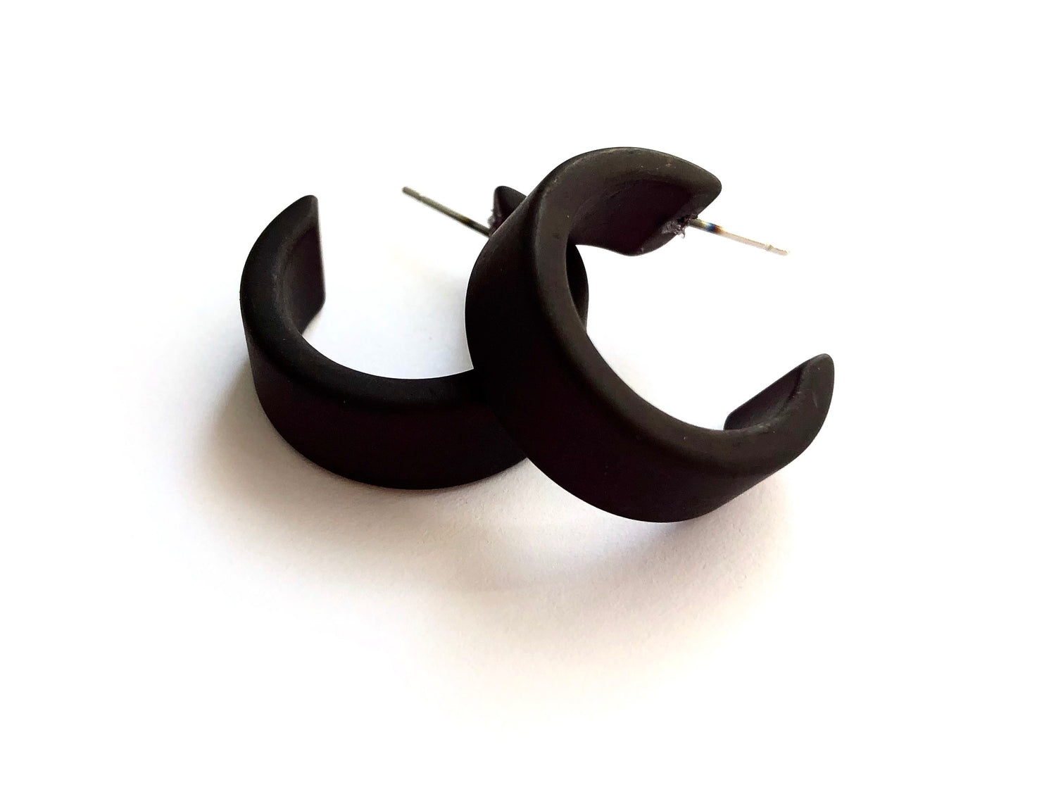 black earrings lucite