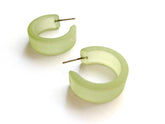 sage green frosted hoops