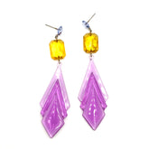 purple fan earrings