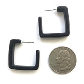 black square hoop earrings