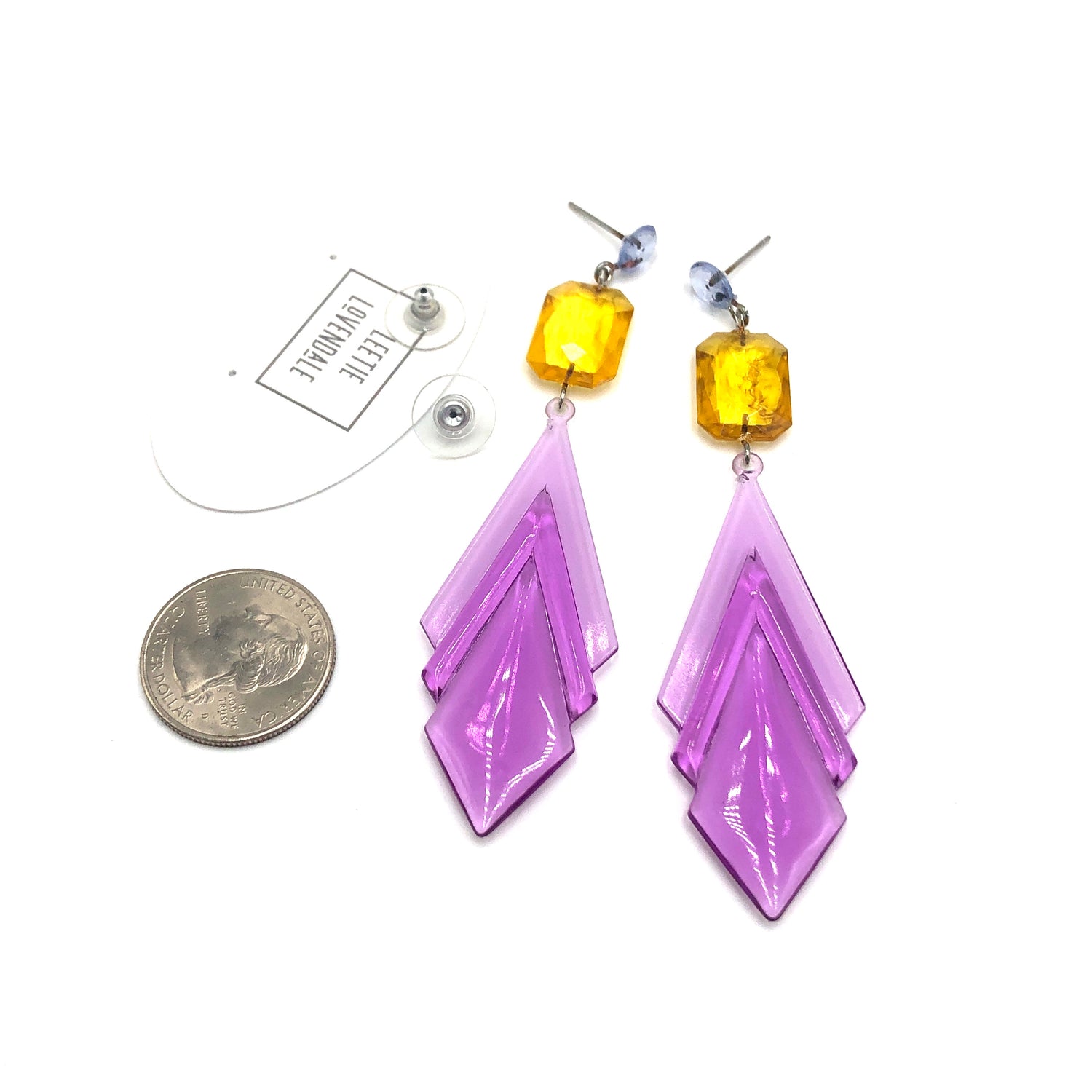 amber topaz link earrings