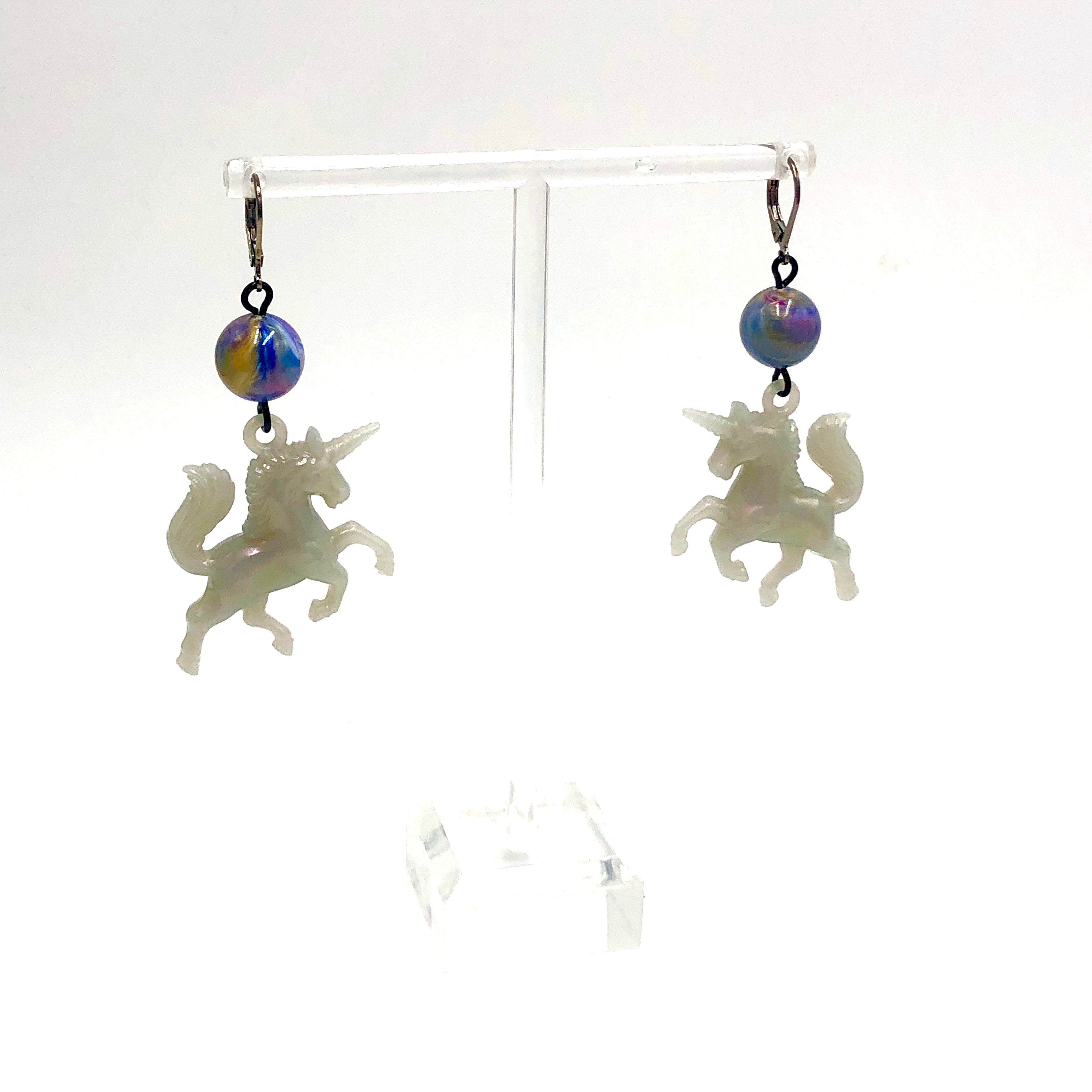 unicorn earrings leverback