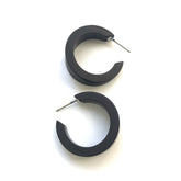 small matte black hoop earrings