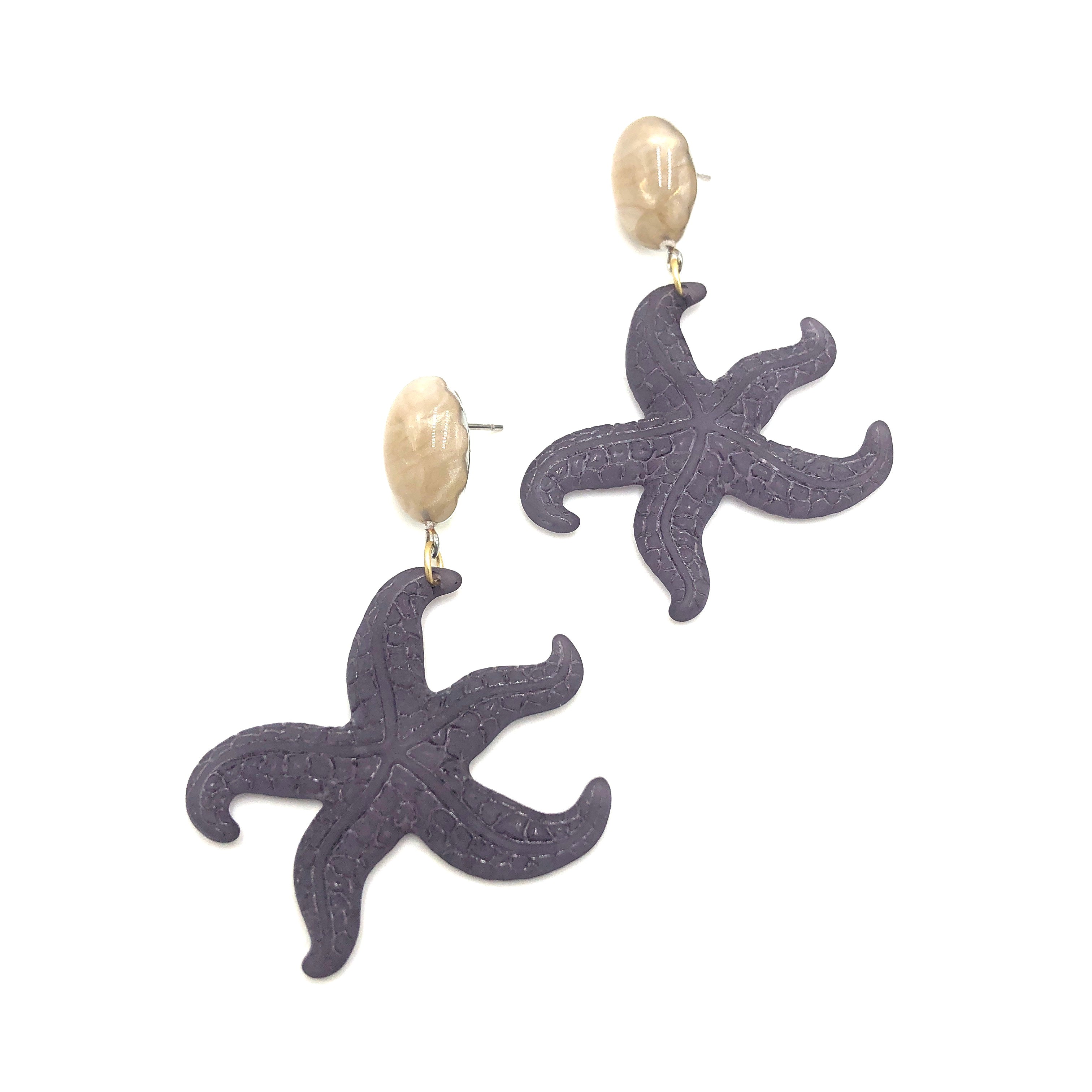 Frosty Starfish Drop Earrings