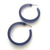 denim blue hoop earrings