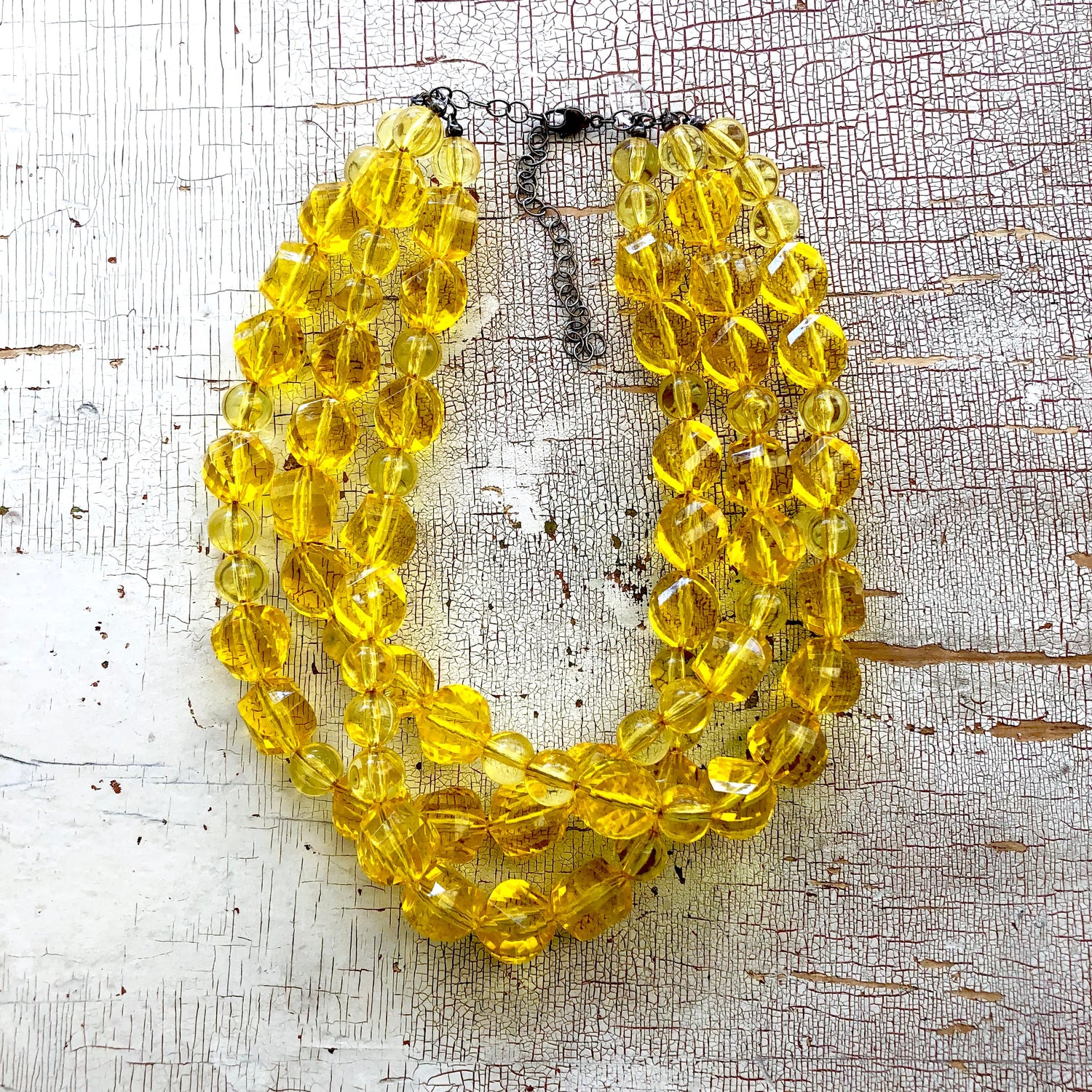yellow beaded necklace