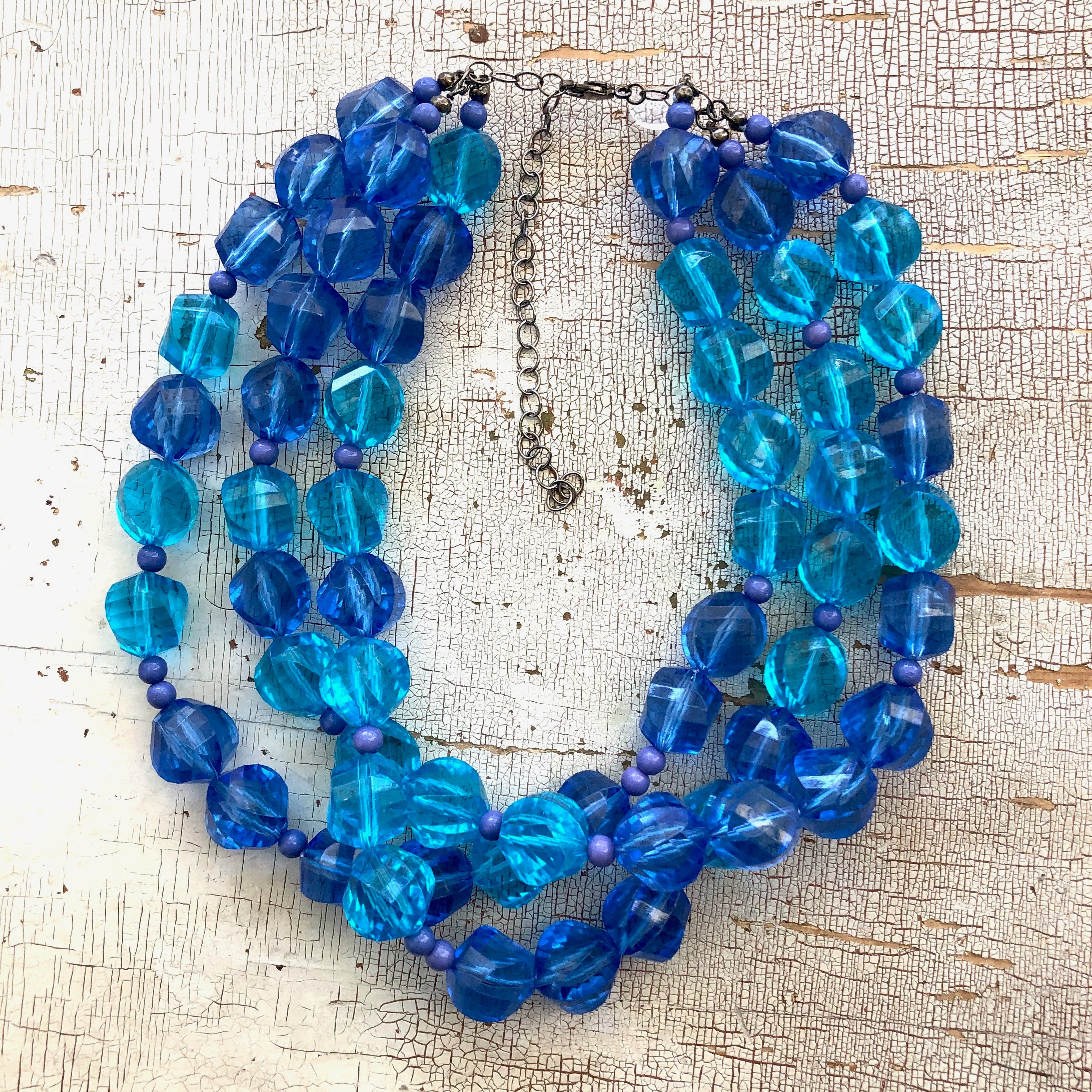 faceted blue necklace