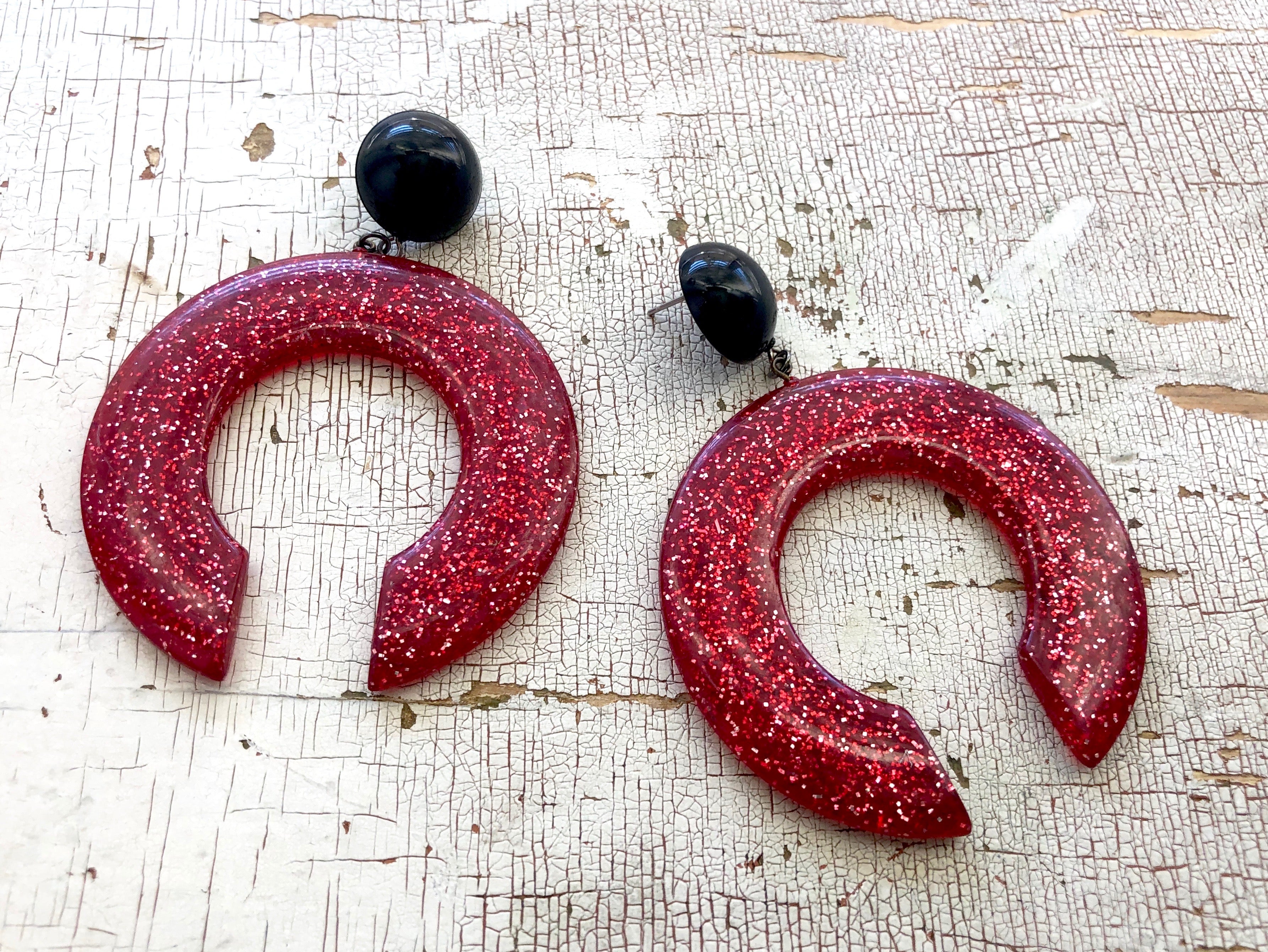 black and red earrings