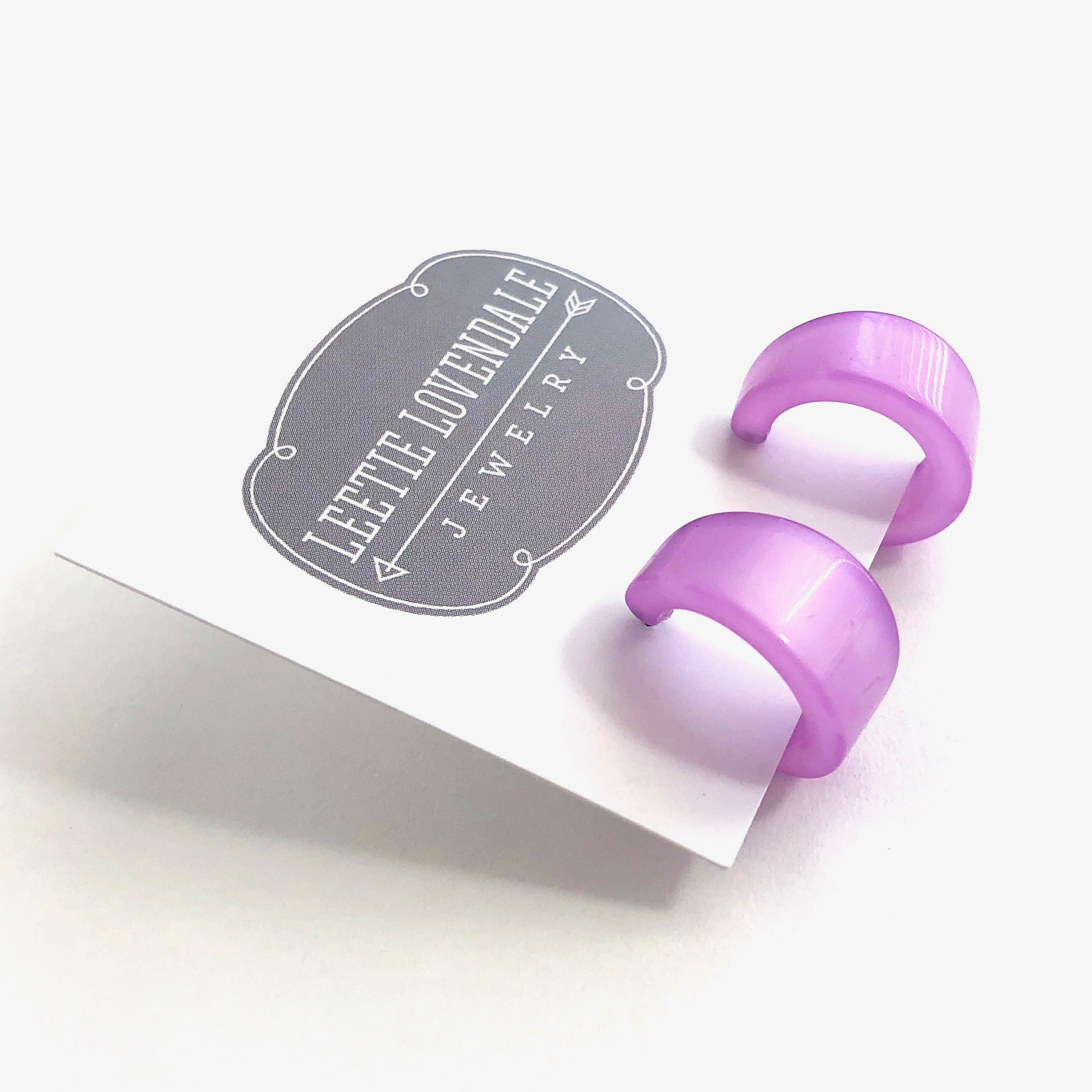 light purple vintage hoops