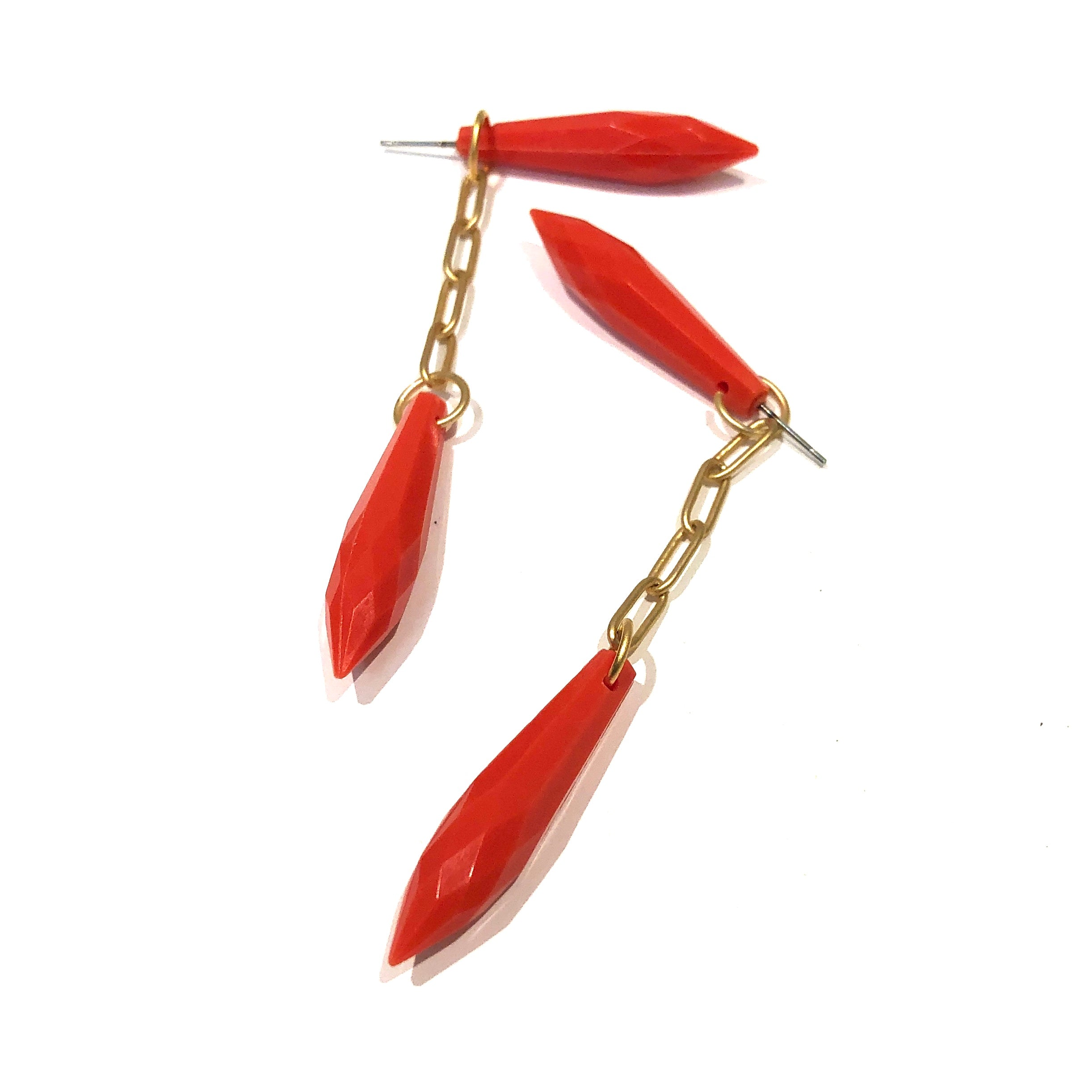 Coral Spike Statement Earrings