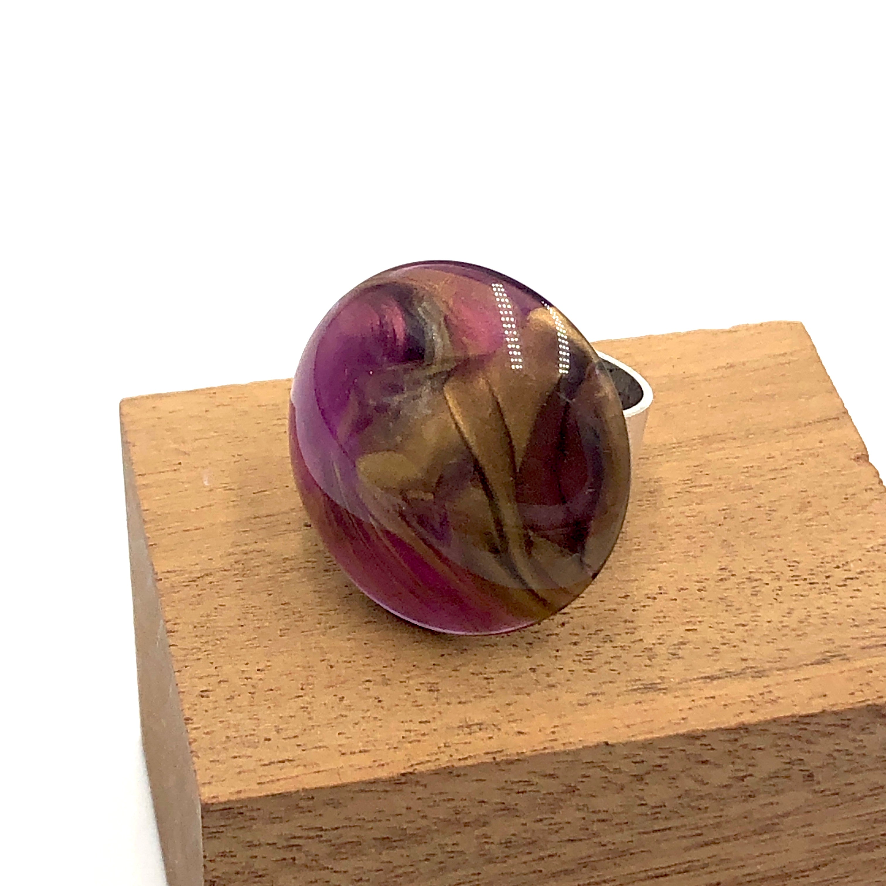 purple and gold marbled ring