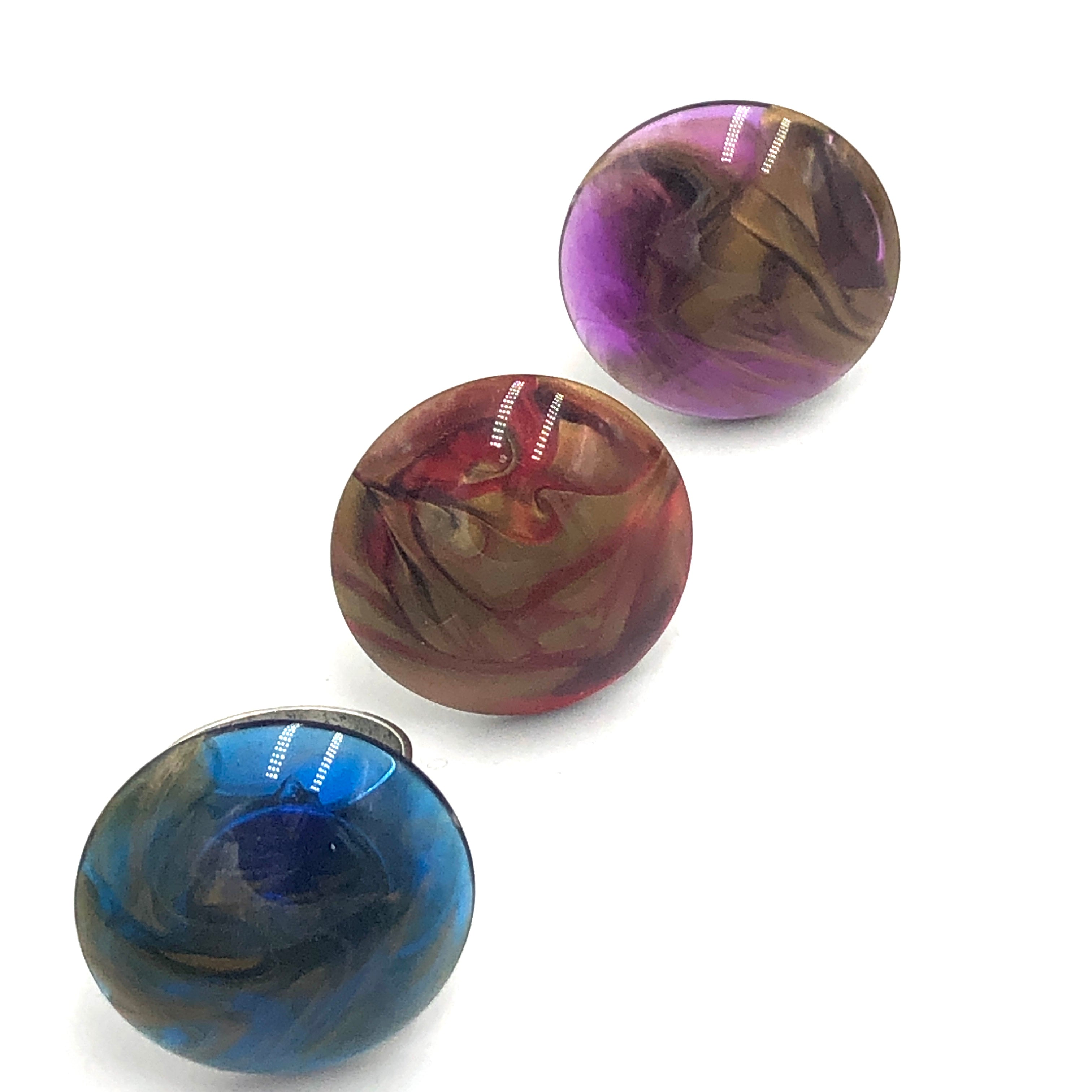 marbled gold lucite rings
