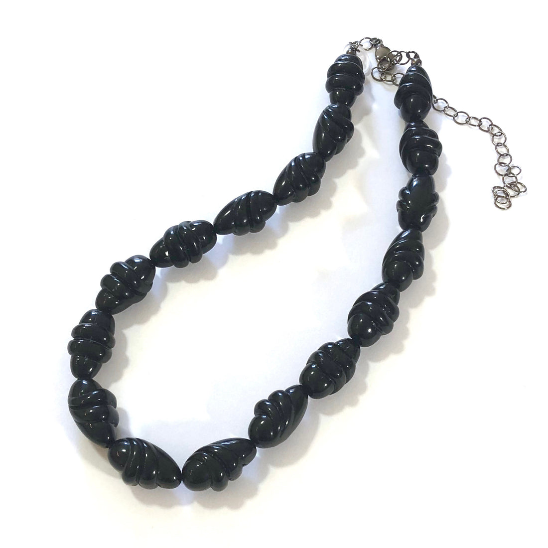 carved black necklace