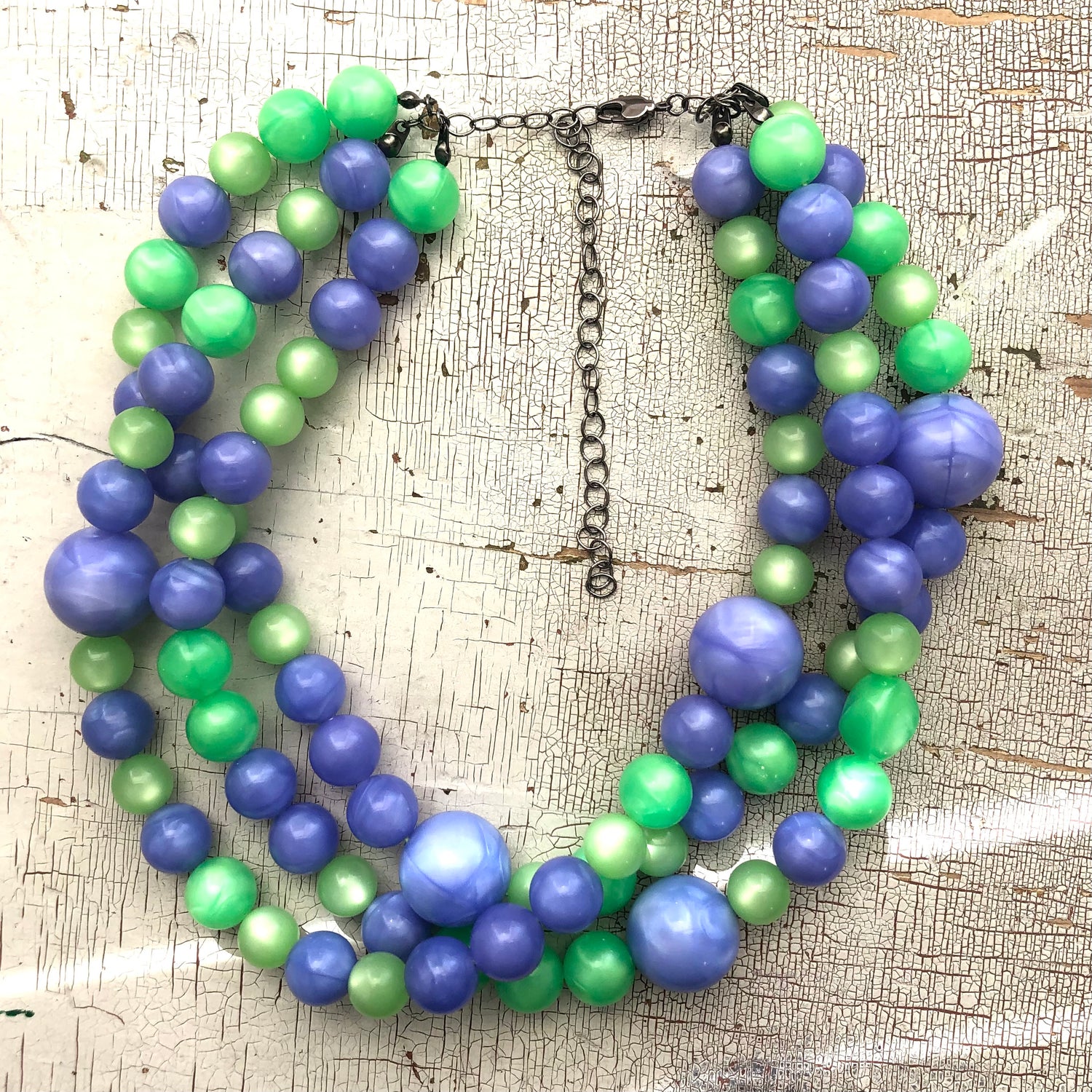 bright green purple necklace
