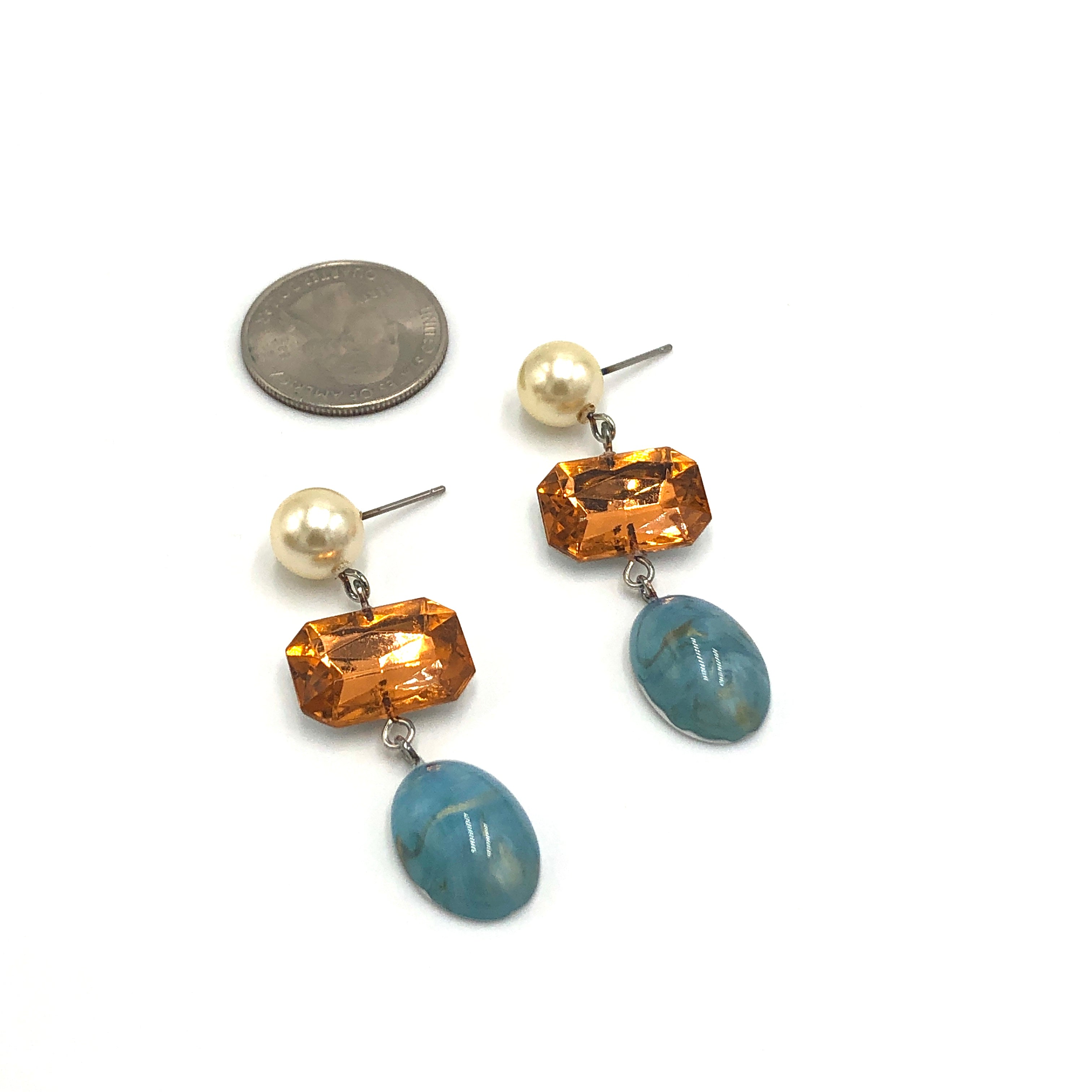 pearl peach earrings