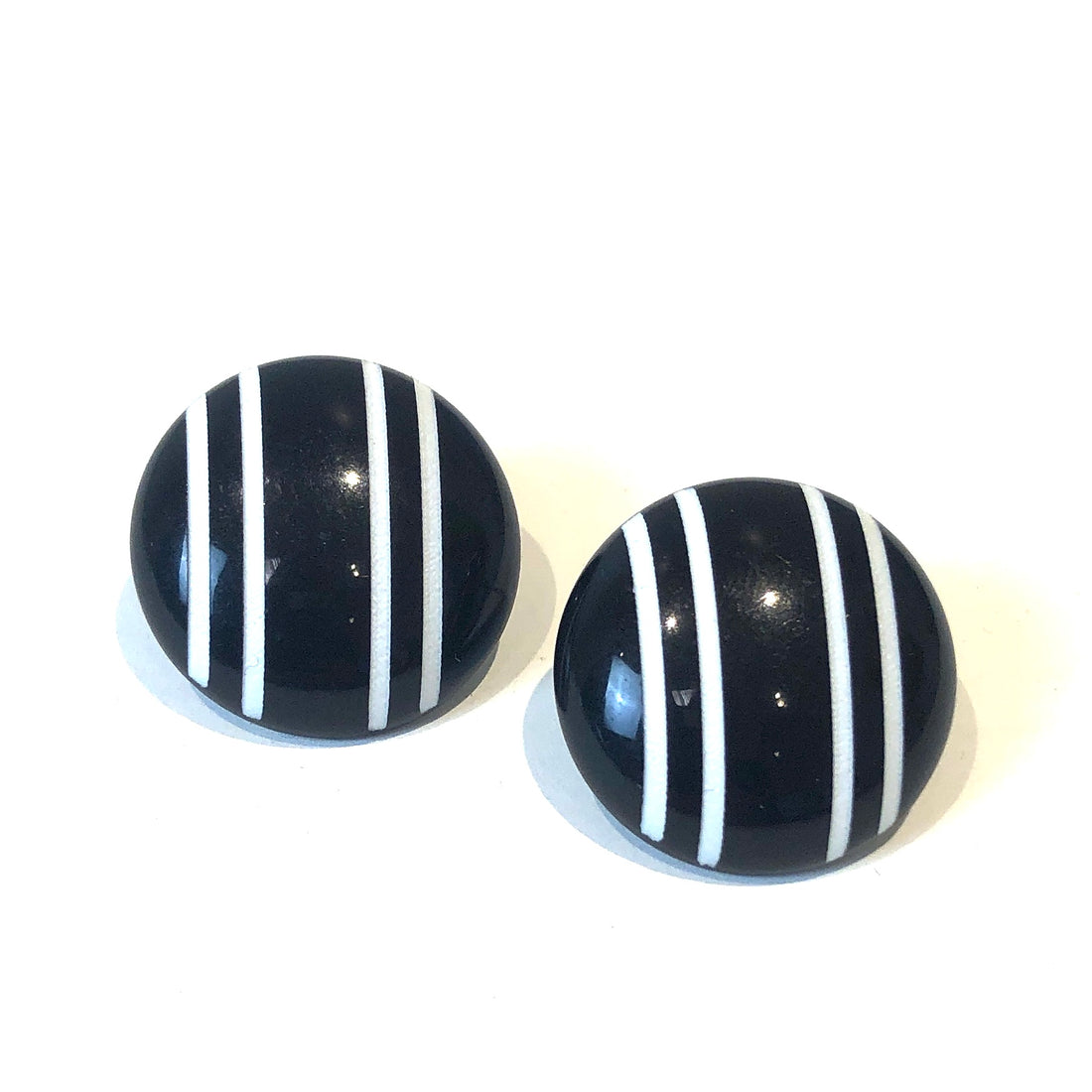 black white earrings