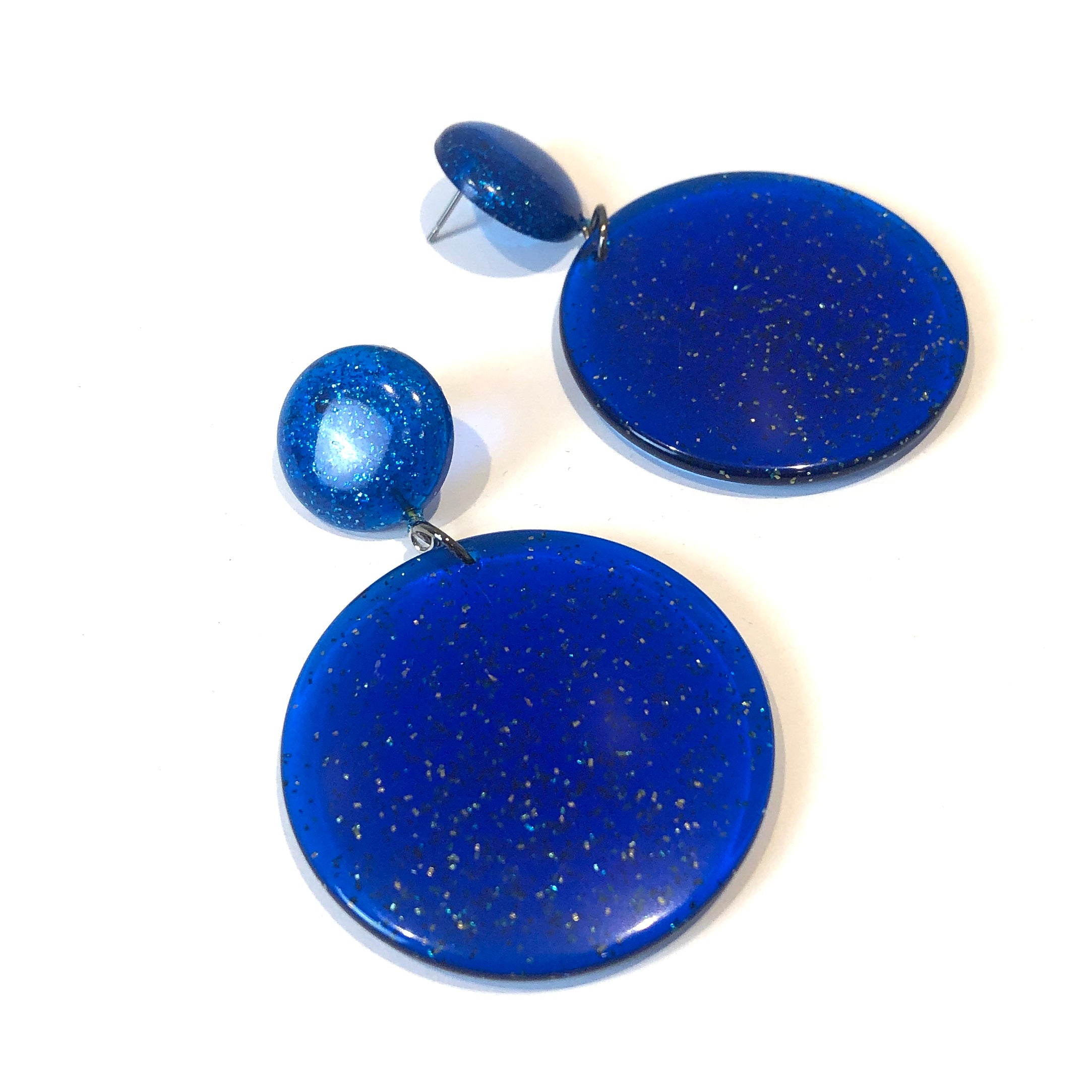 royal blue sparkle earrings