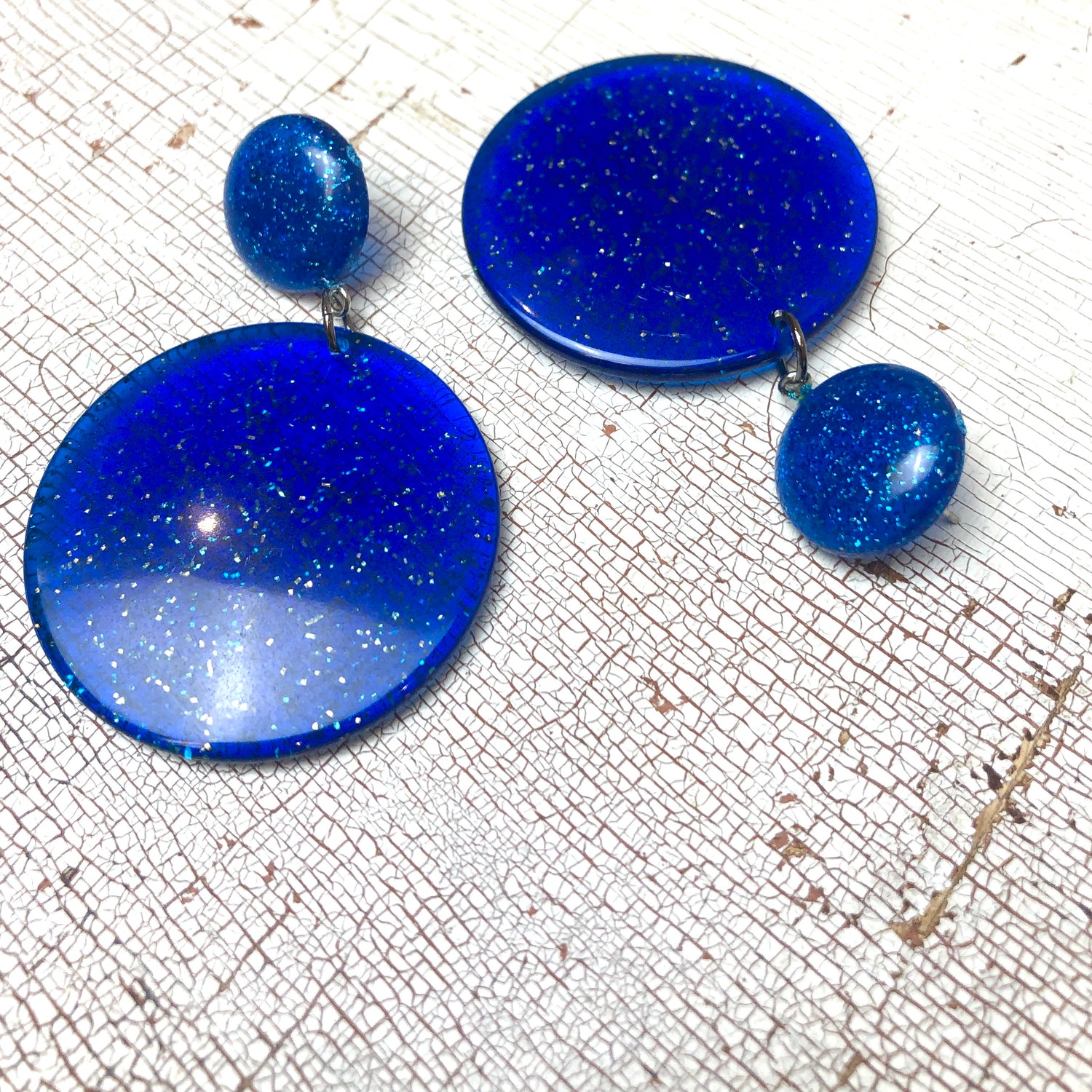 blue confetti earrings