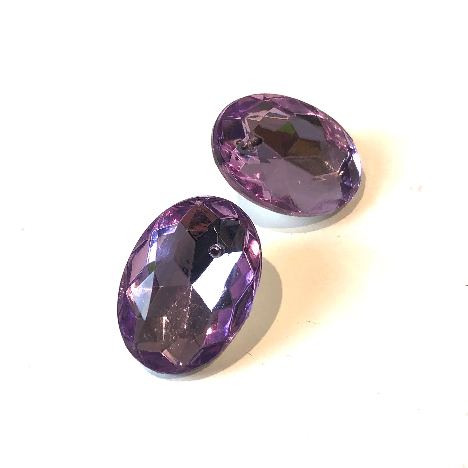 purple shine on earrings