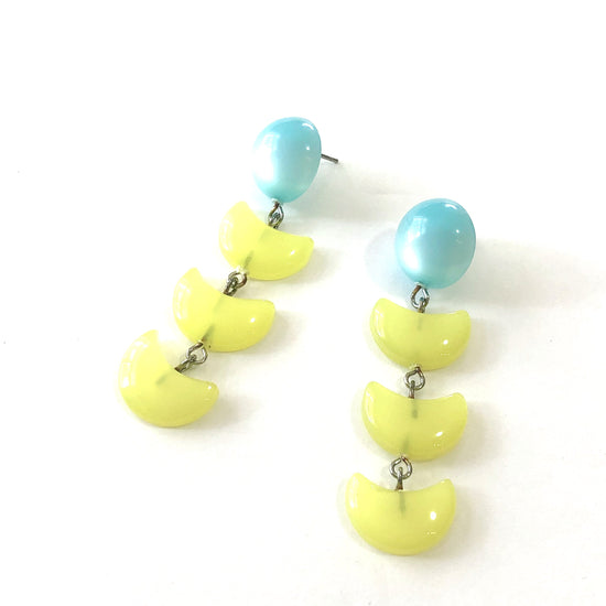 yellow blue earrings