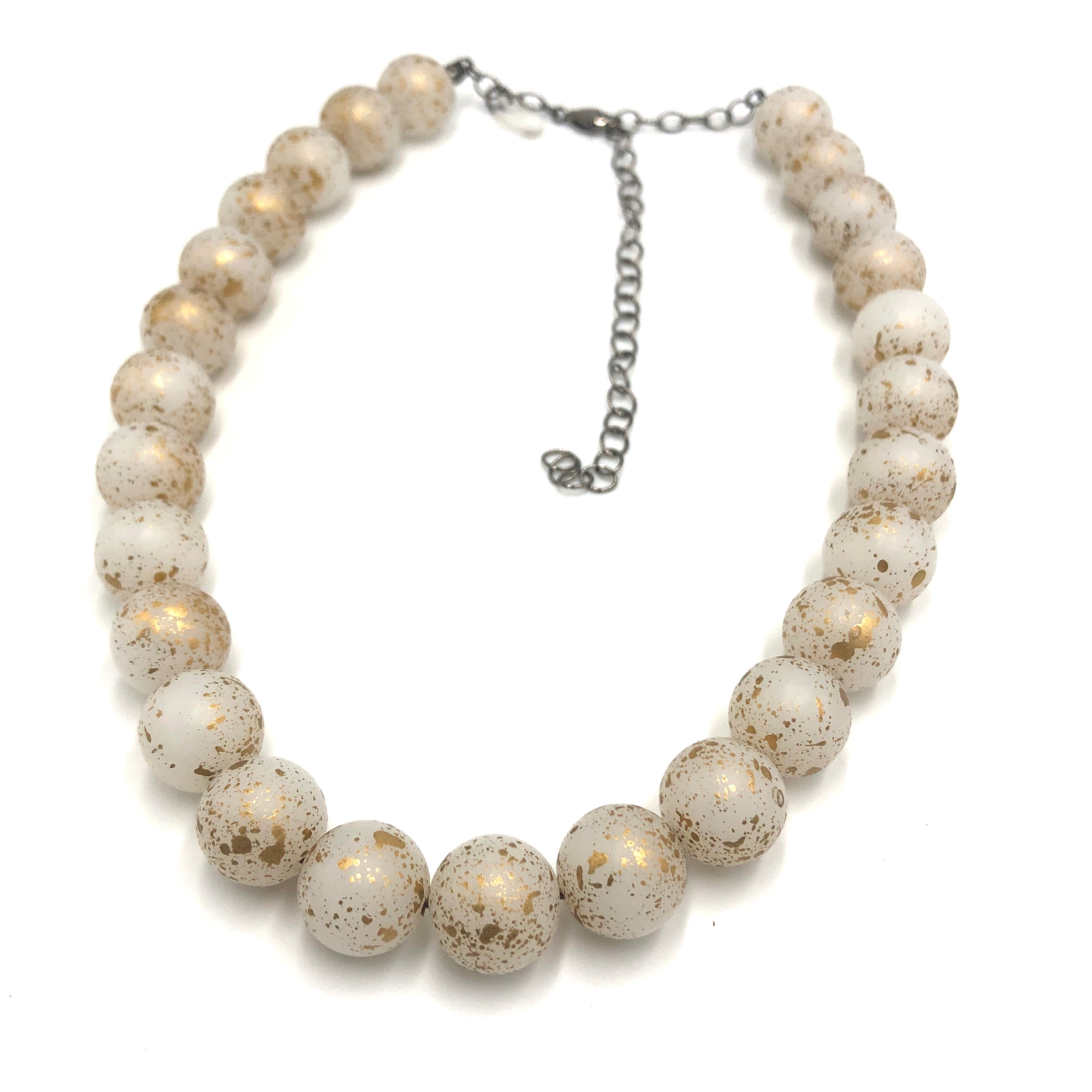 Gold Paint Spattered Clear Marco Necklace