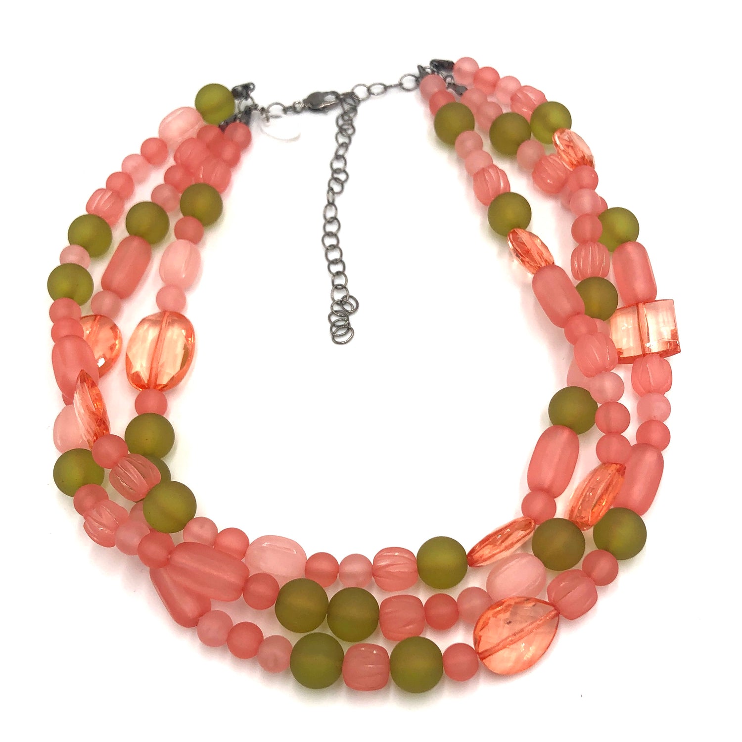 Coral &amp; Olive Frosted Morgan Necklace