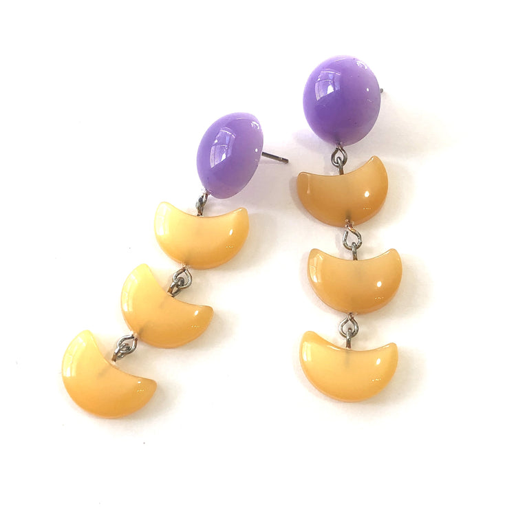 purple orange earrings