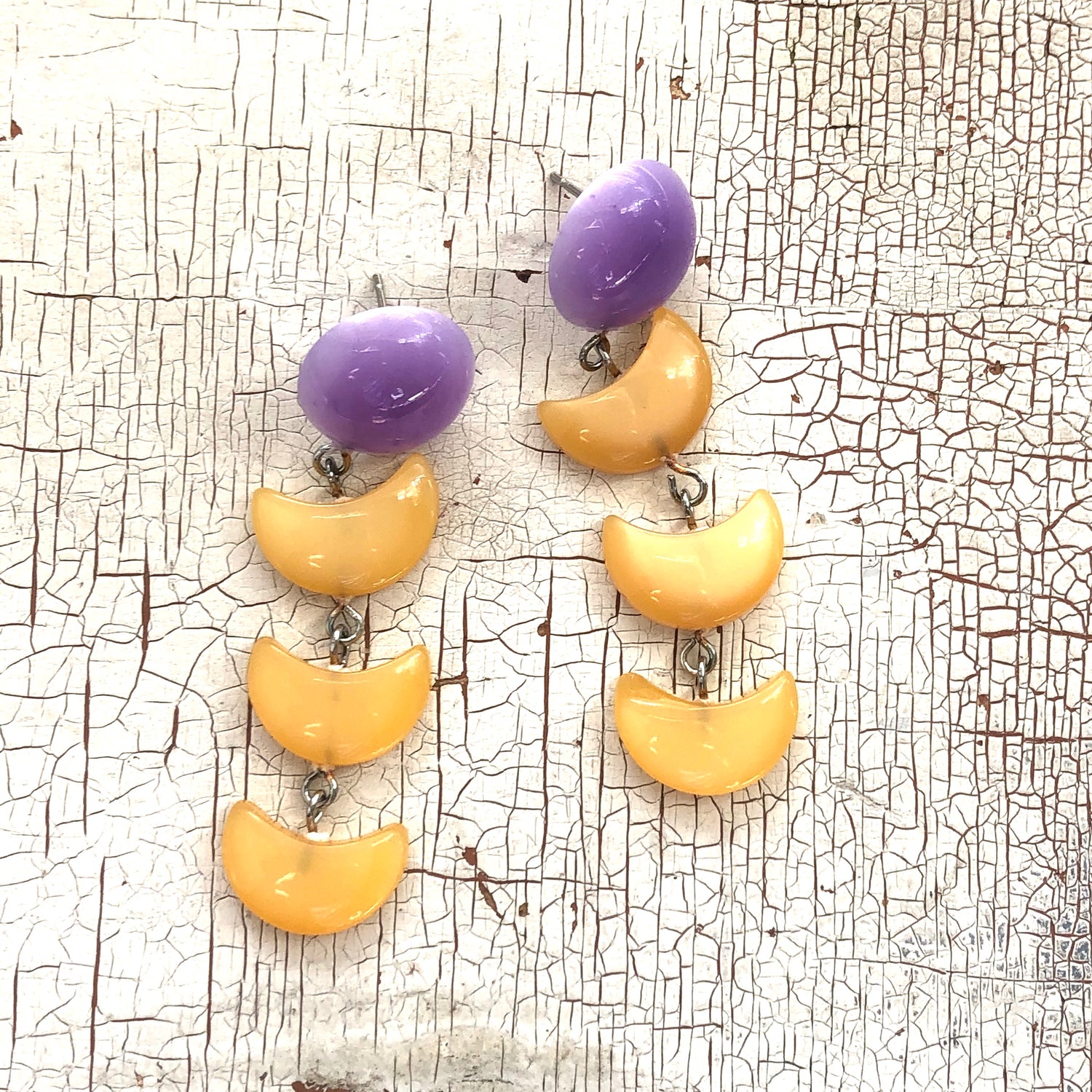 lavender peach moonglow earrings