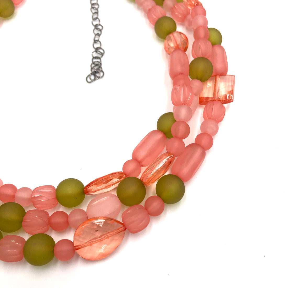Coral &amp; Olive Frosted Morgan Necklace