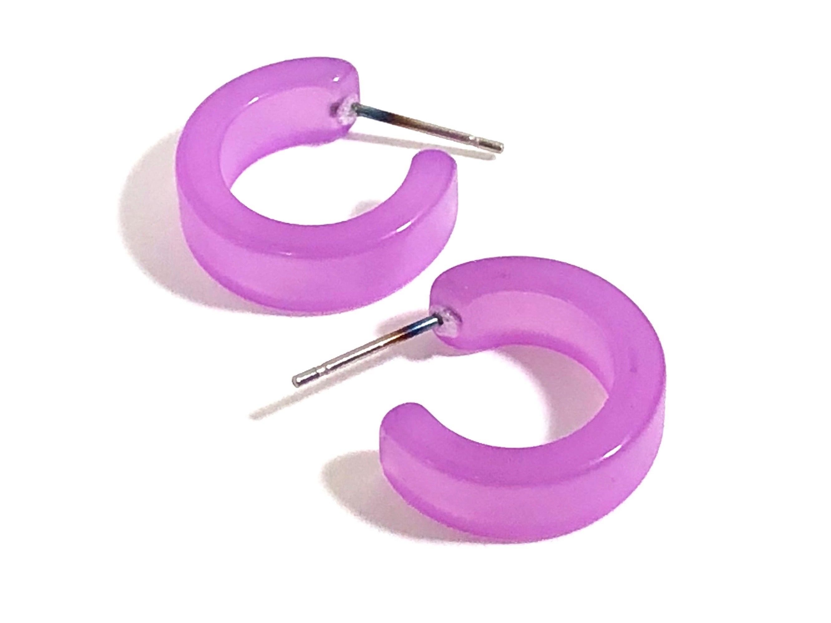 lilac earrings lucite