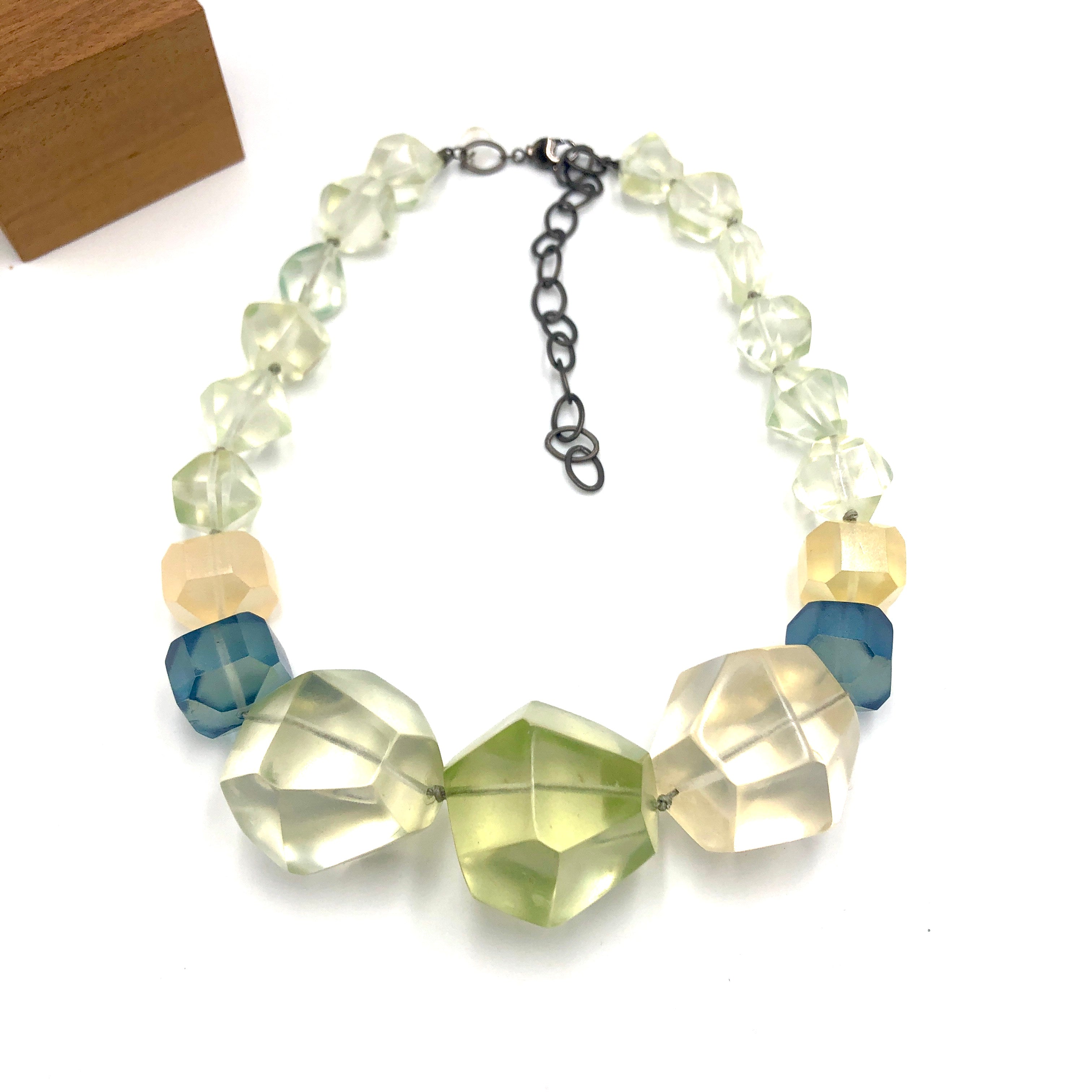 Citrine &amp; Water Hand-Knotted Chunky Knotted Necklace