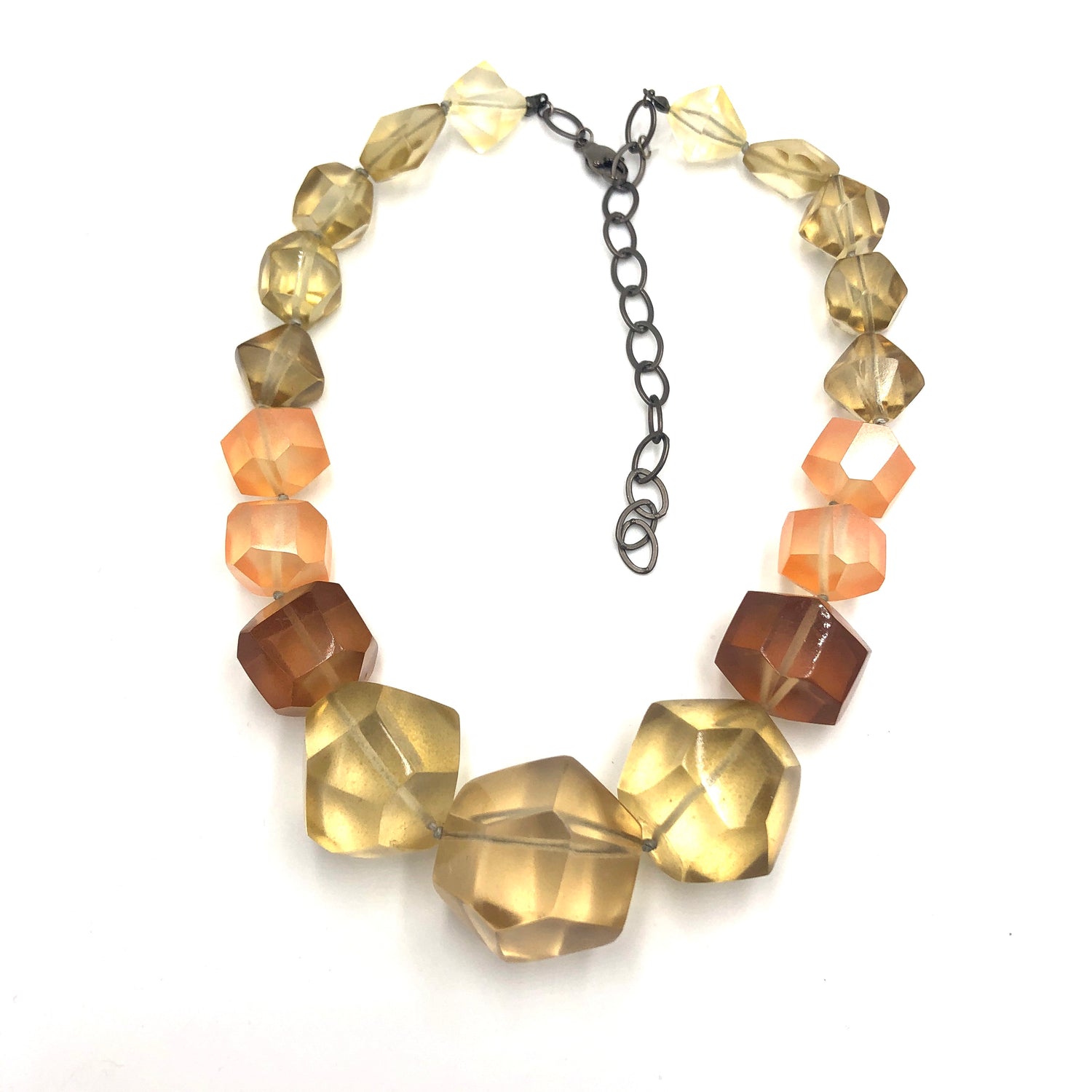 Smoke &amp; Peach Hand-Knotted Chunky Knotted Necklace