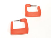 salmon lucite hoops