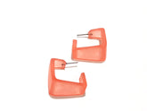 wide square hoops coral