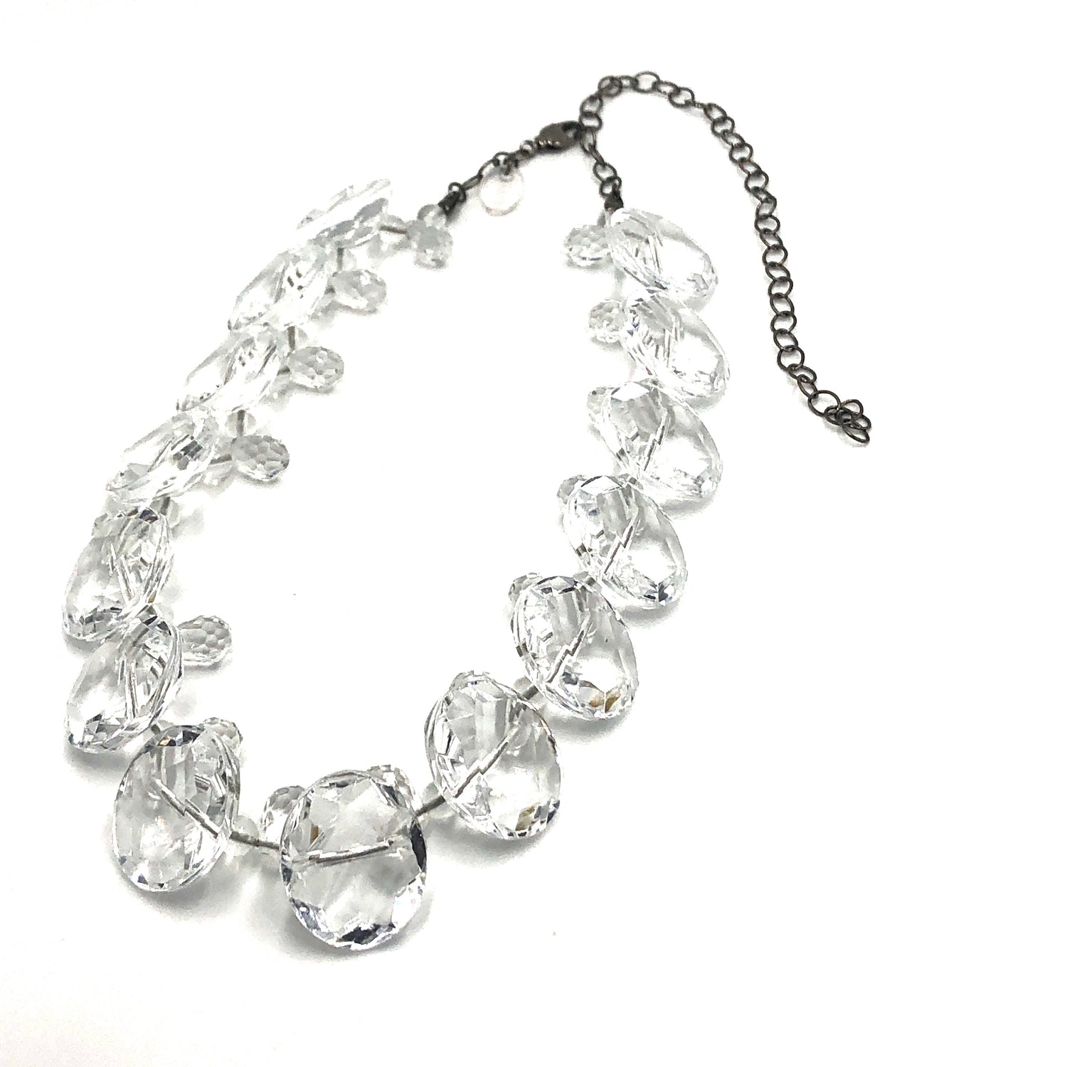 faceted see through necklace