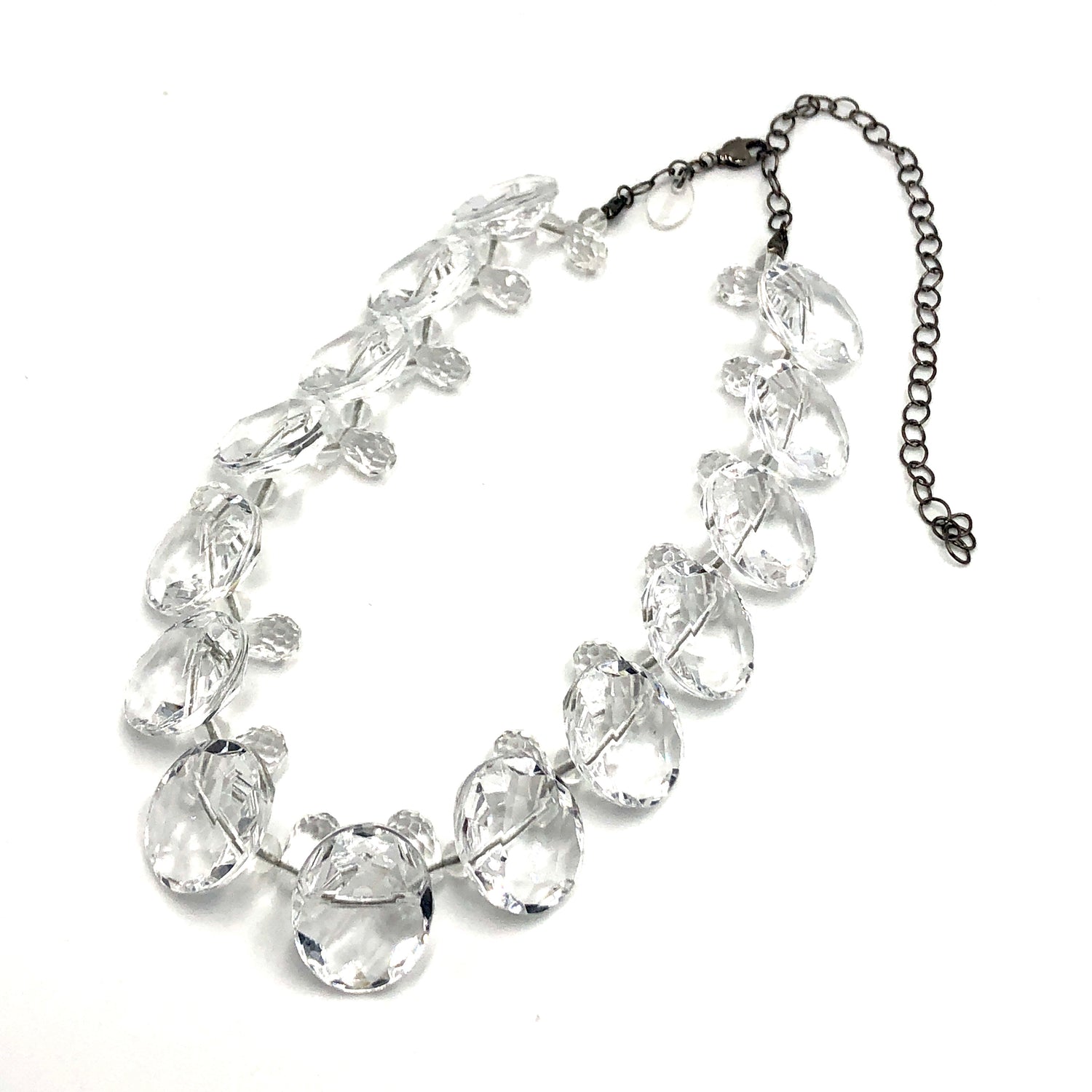 clear faceted necklace