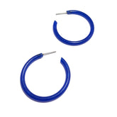 thin blue acrylic hoops