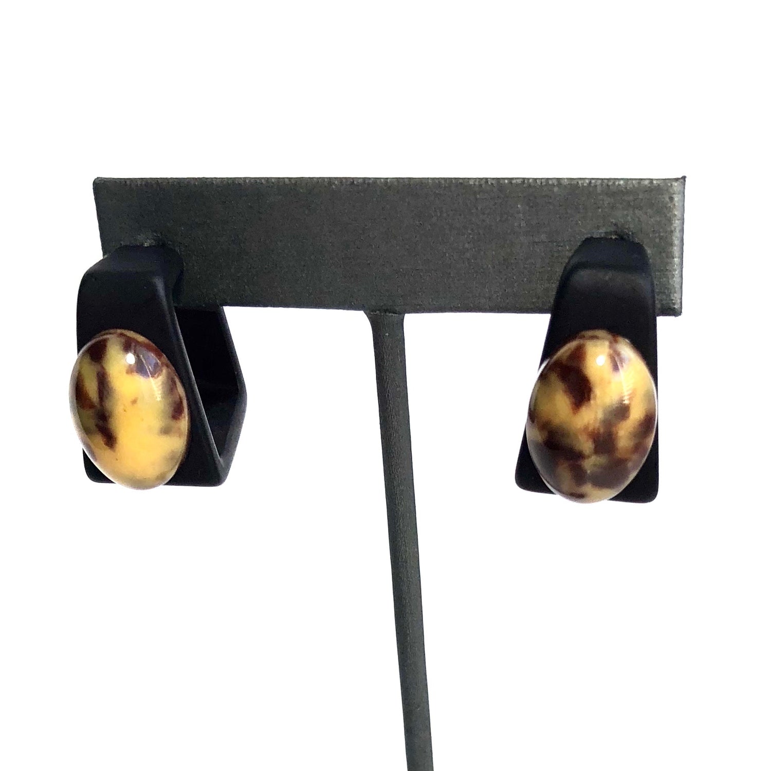 tortoise black hoop earrings