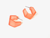 frosted coral hex earrings