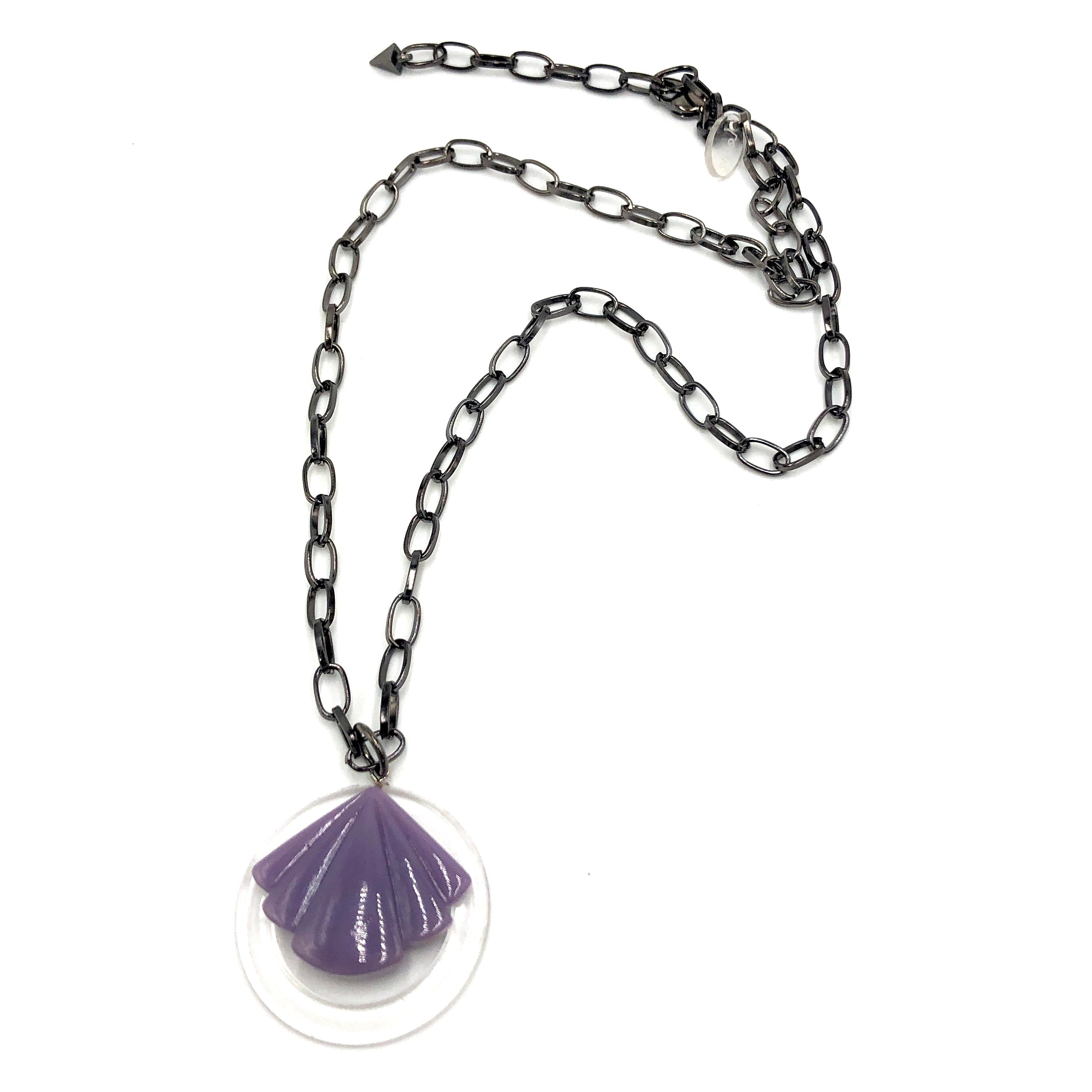 carved pendant necklace purple